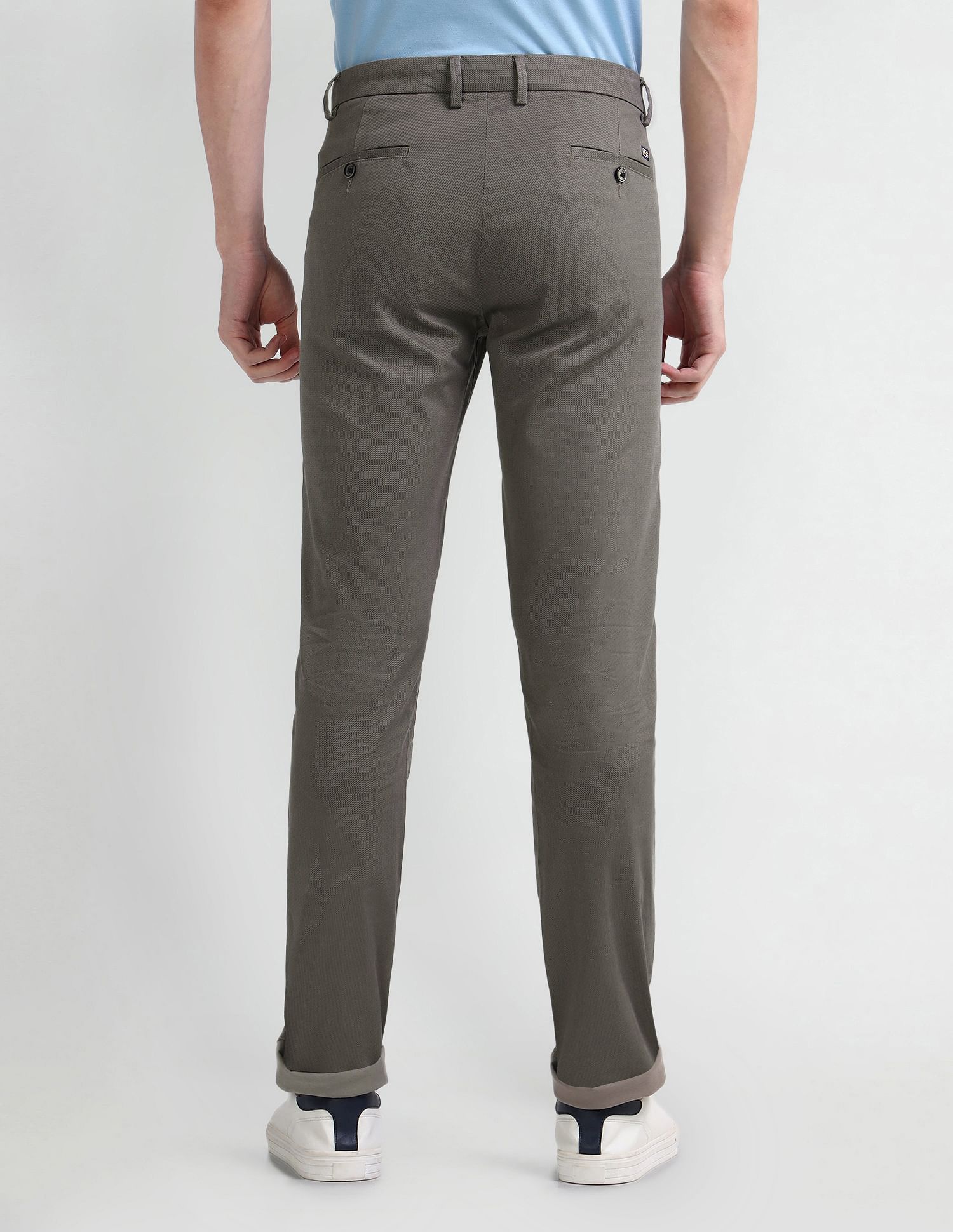Arrow Sport Slim Mid Rise Textured Trousers