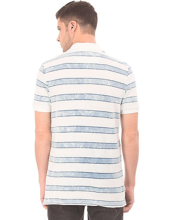 U.S. Polo Assn. Denim Co. Striped Muscle Fit Polo Shirt