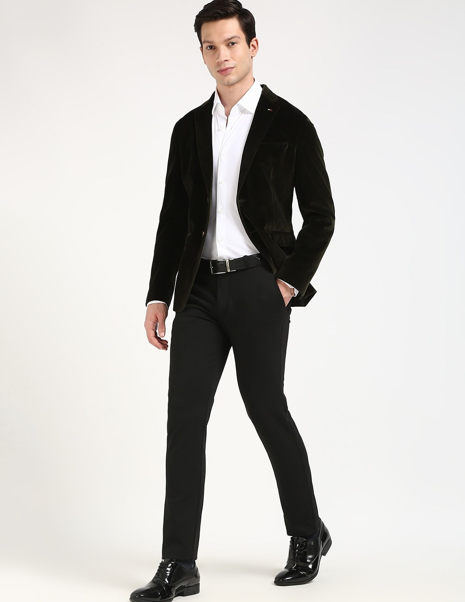Tommy Hilfiger Solid Regular-Fit Cotton Blazer