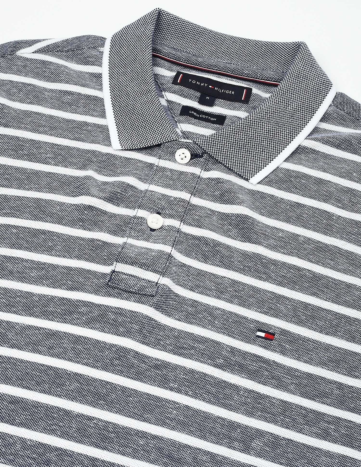 Tommy Hilfiger Striped Regular-Fit Cotton Polo Shirt