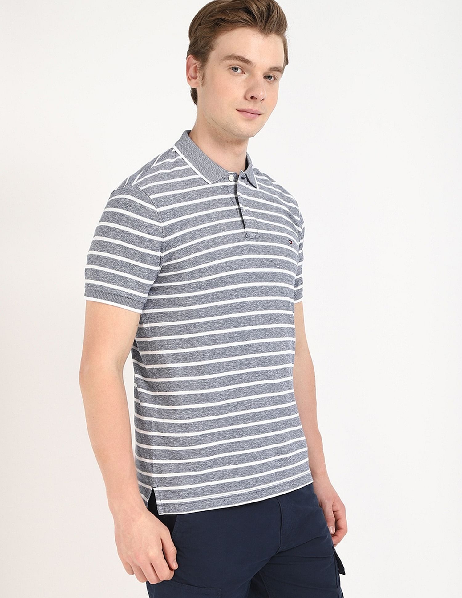 Tommy Hilfiger Striped Regular-Fit Cotton Polo Shirt