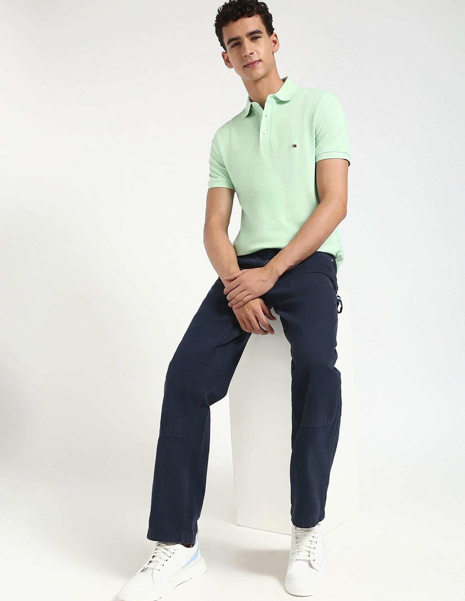 Tommy Hilfiger Solid Slim-Fit Cotton Polo Shirt