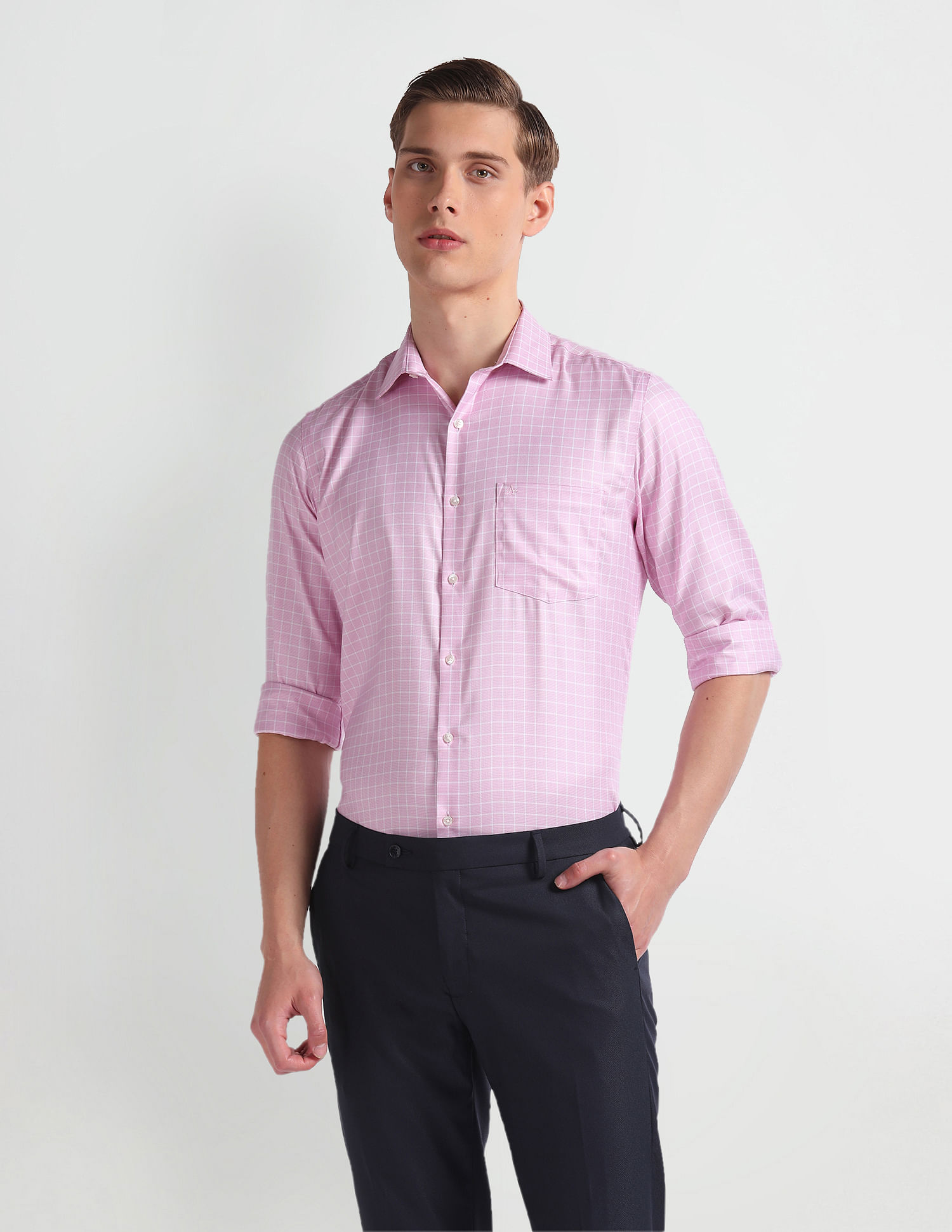 Arrow Graph Check Auto Press Shirt