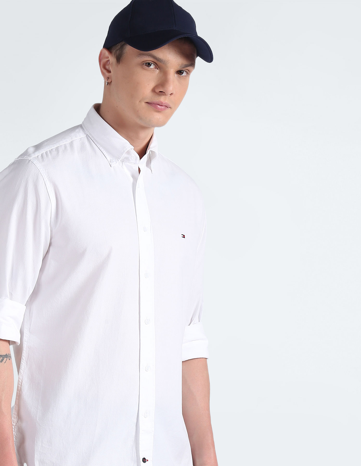 Tommy Hilfiger Solid Dobby Cotton Shirt