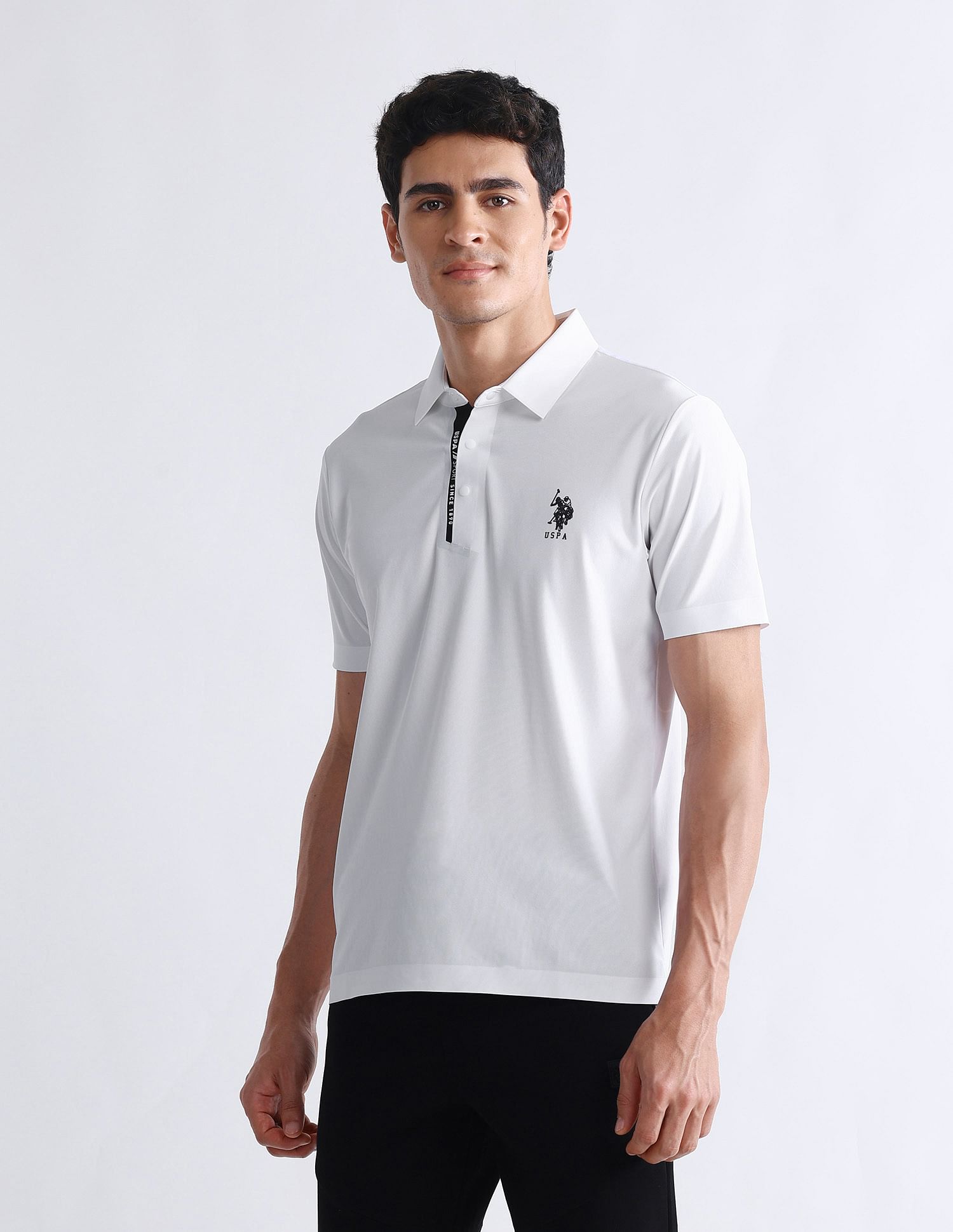 USPA Active Solid Slim Fit Polo Shirt