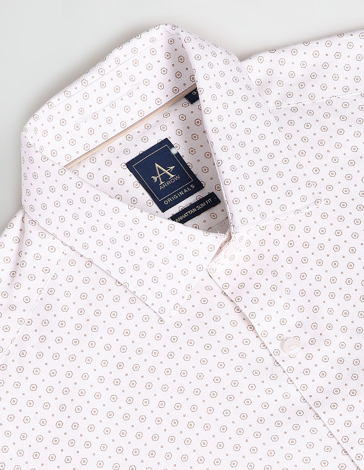 Arrow Geometric Print Cotton Dobby Shirt