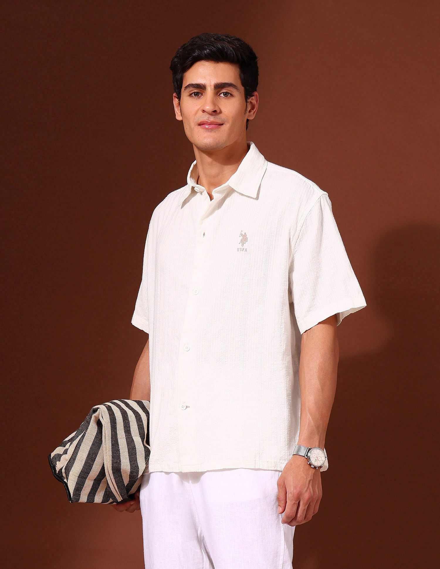 U.S. Polo Assn. Textured Pure Cotton Shirt