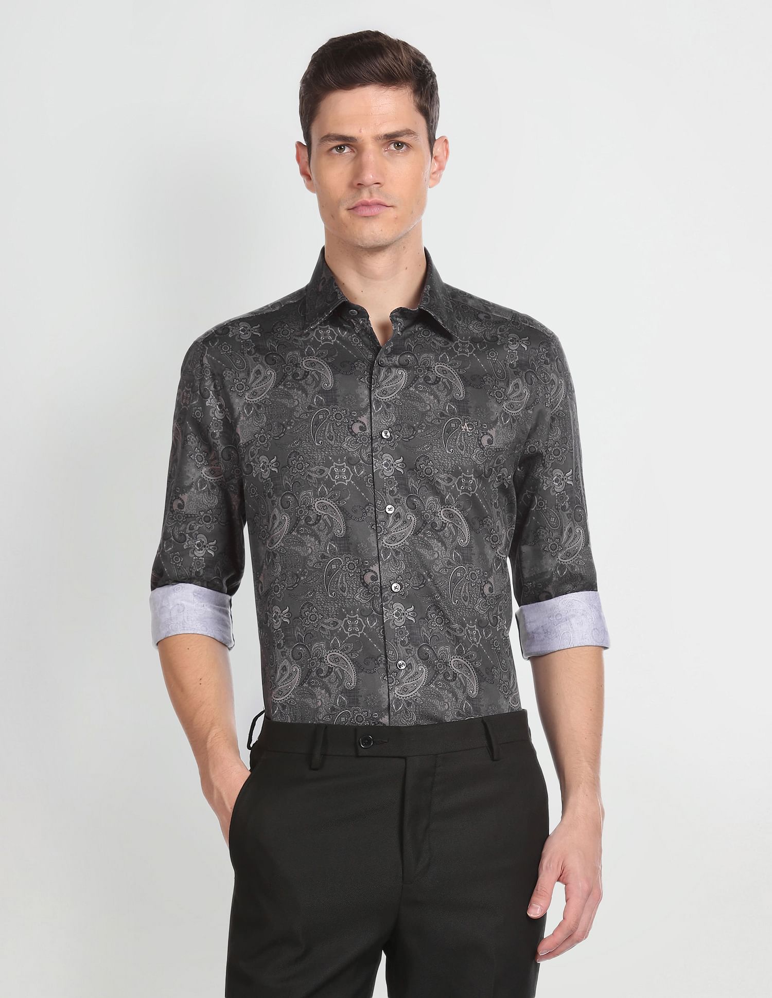 Arrow Abstract Print Cotton Shirt