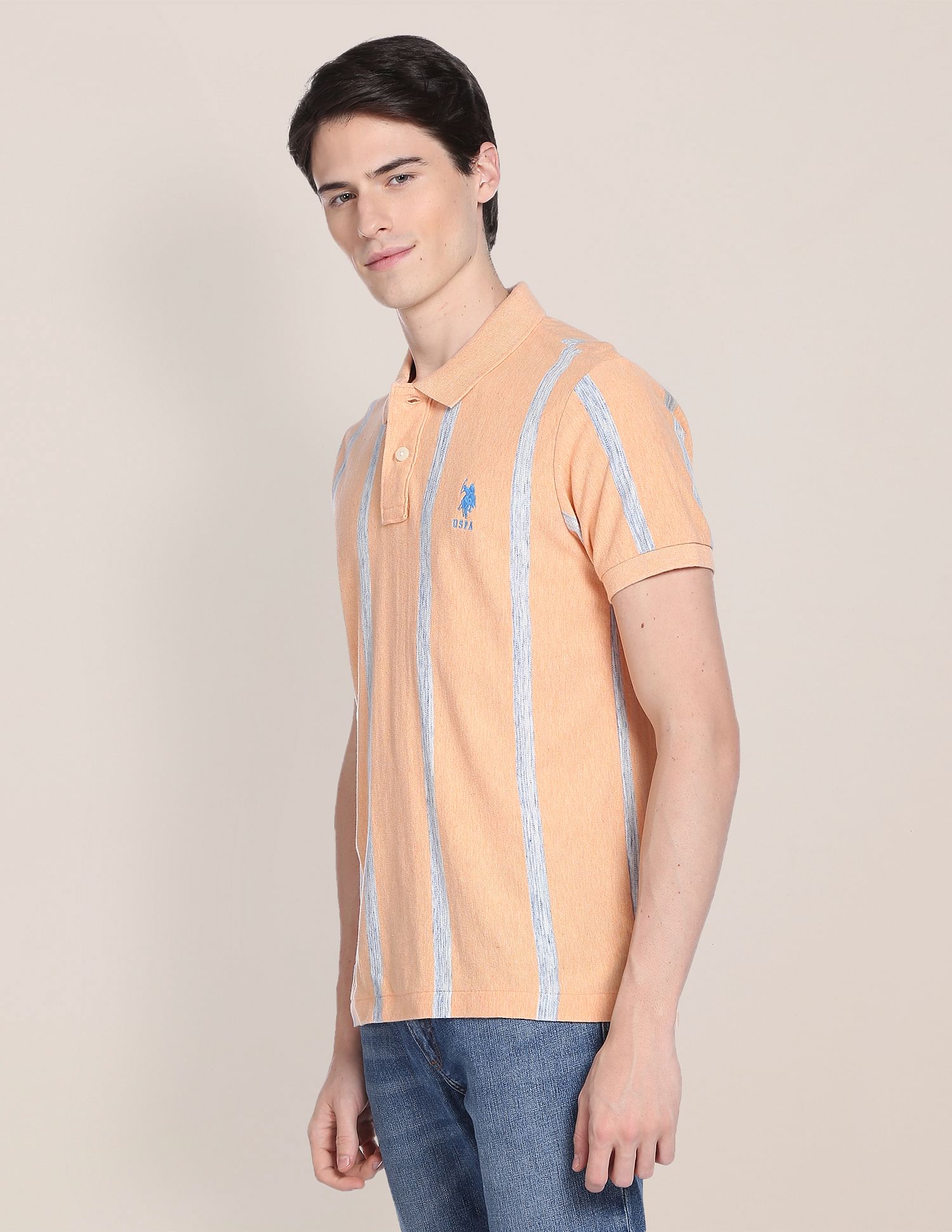 U.S. Polo Assn. Vertical Stripe Cotton Polo Shirt