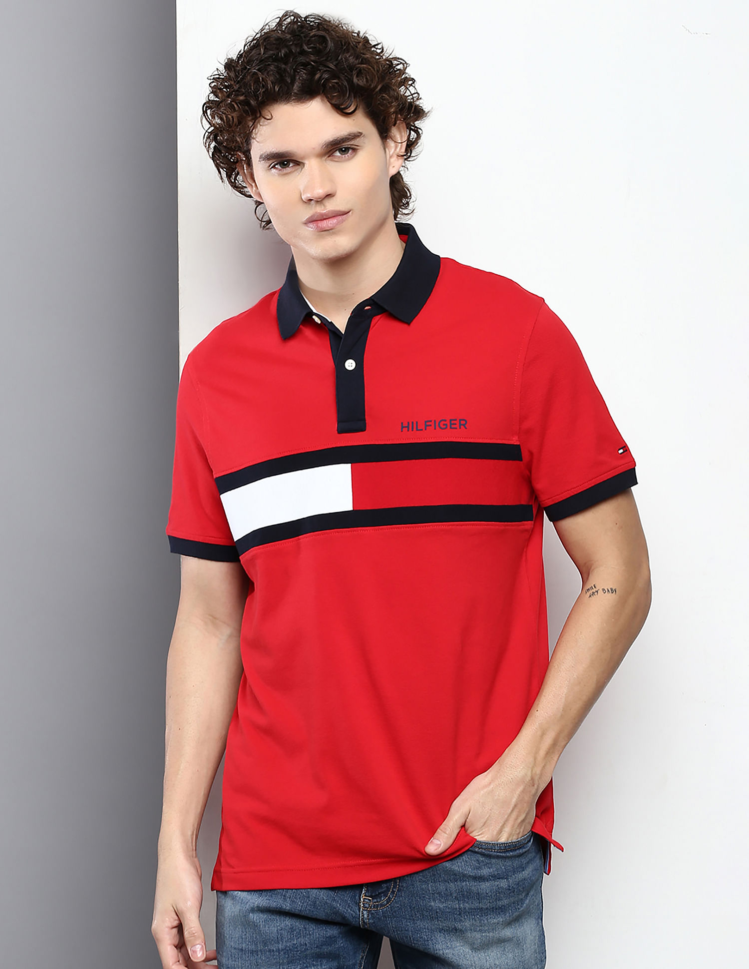 Buy Tommy Hilfiger Custom Colour Block Polo Shirt - NNNOW.com