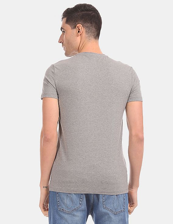 Buy Calvin Klein Stripe Grey T-Shirt Logo Slim Cotton Stretch Men