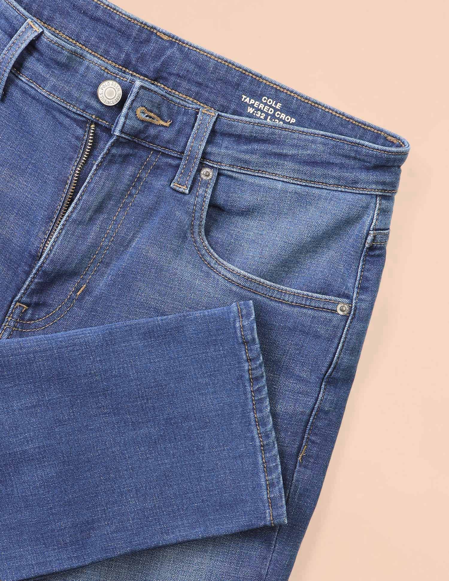 U.S. Polo Assn. Denim Co. Cole Comfort Cropped Fit Blue Jeans