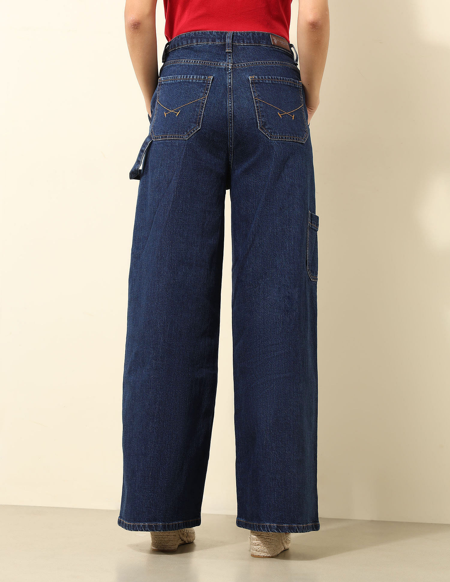 U.S. Polo Assn. Women High Rise Ultra Wide Leg Fit Jeans