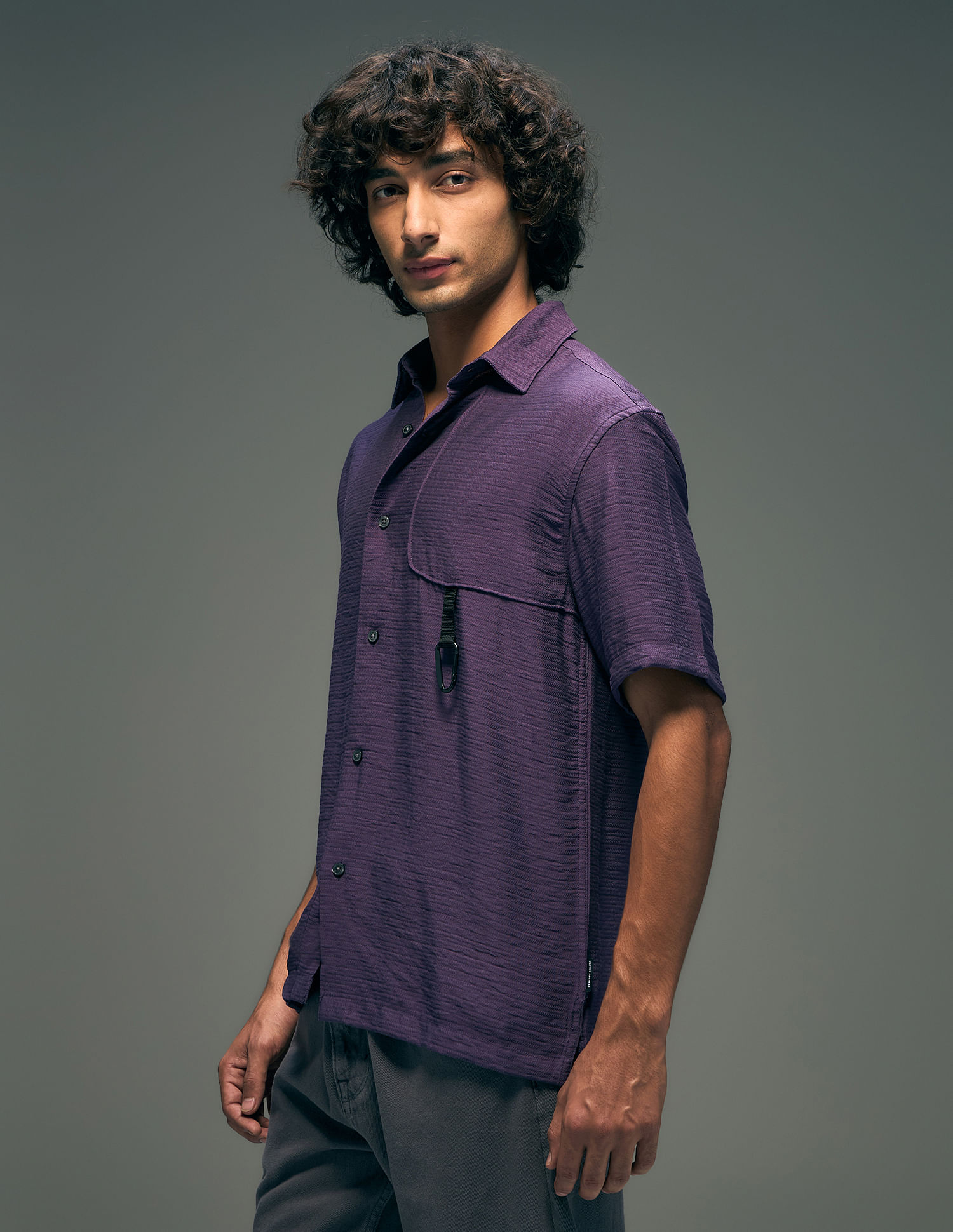 Flying Machine Textured Oversized Fit Shirt