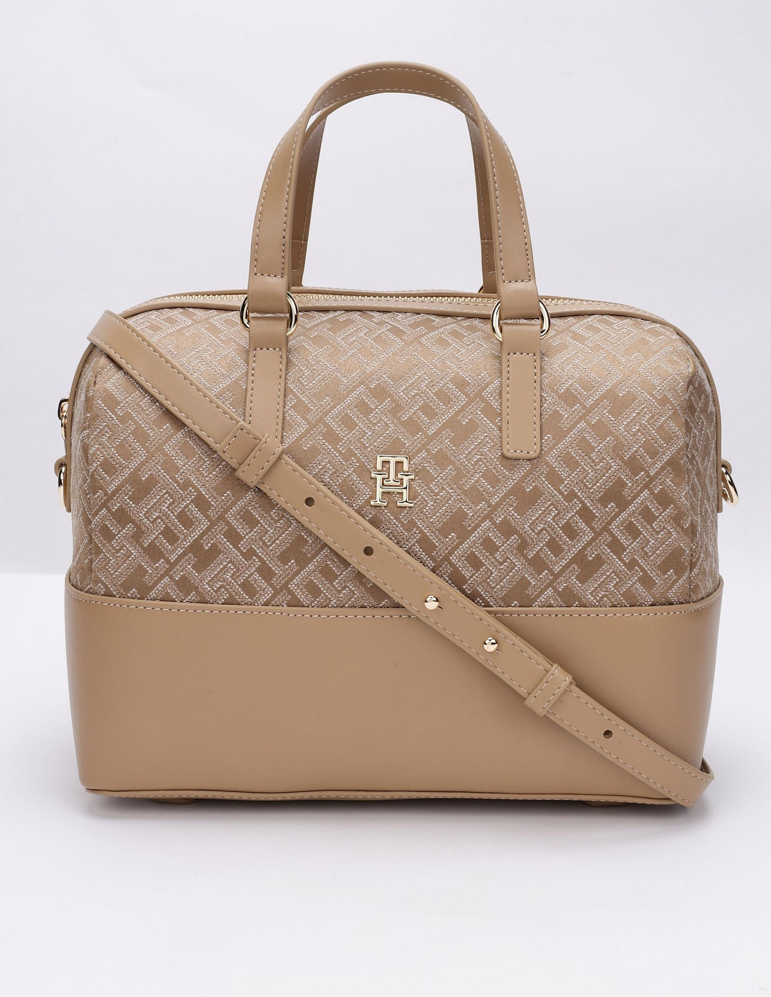 Tommy Hilfiger Logo Khaki Pu Handbag