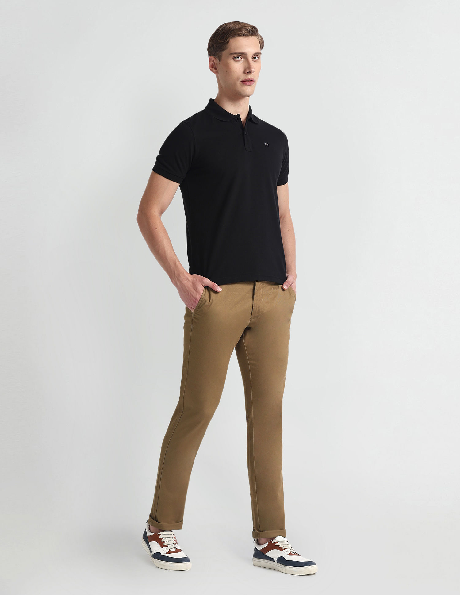Arrow Sports Mid Rise Smart Flex Trousers