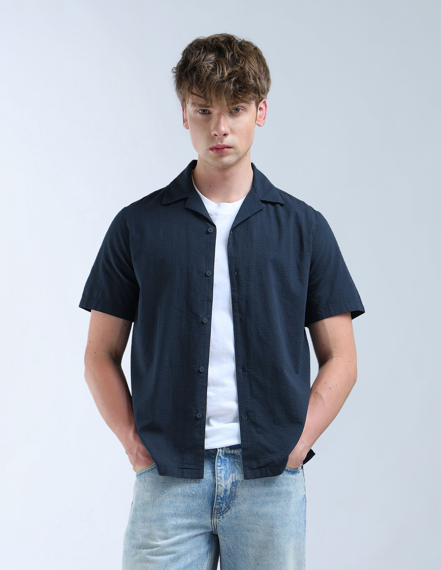 Flying Machine Regular Fit Textured Original Shirt