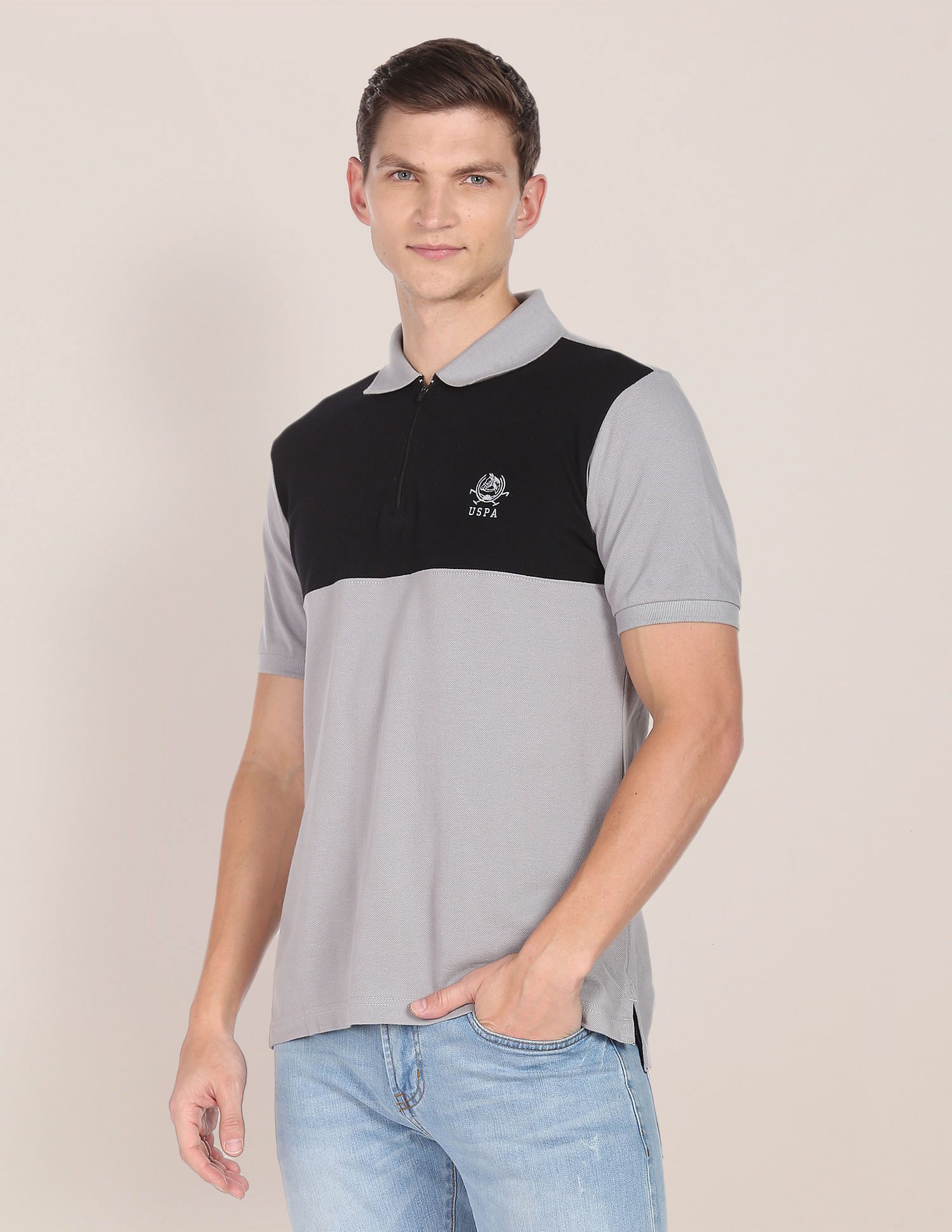 U.S. Polo Assn. Colour Block Cotton Polo Shirt