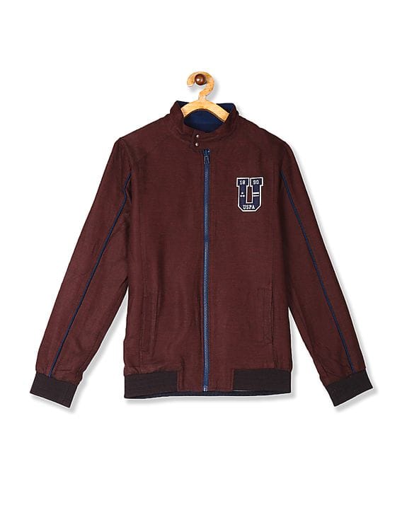 maroon polo jacket