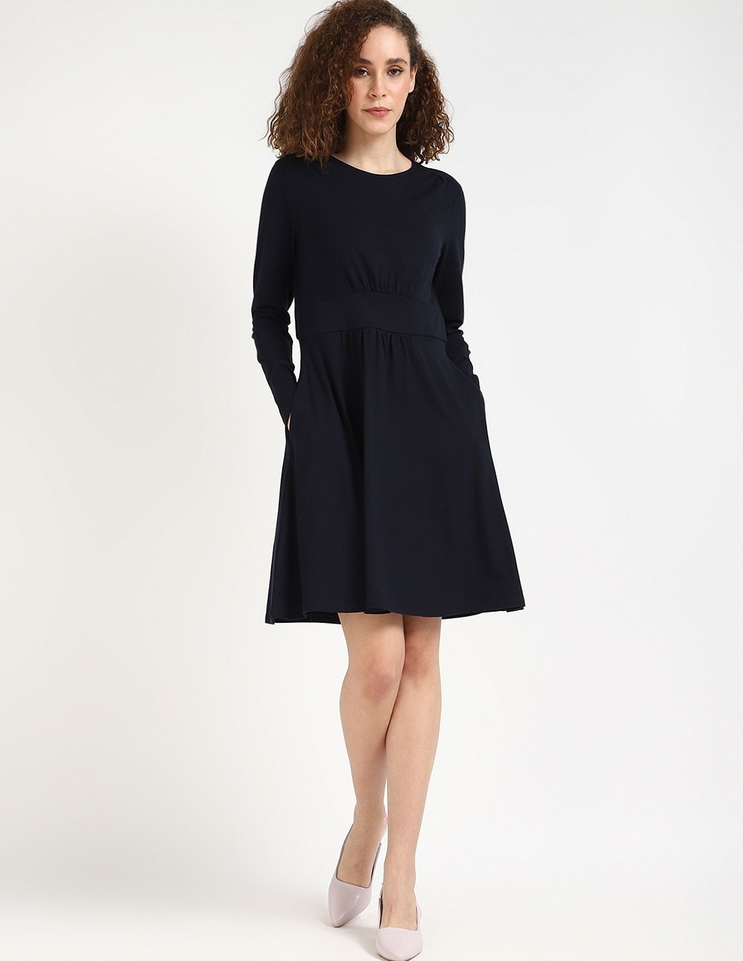 Tommy Hilfiger Cotton Round Neck A-Line Dress