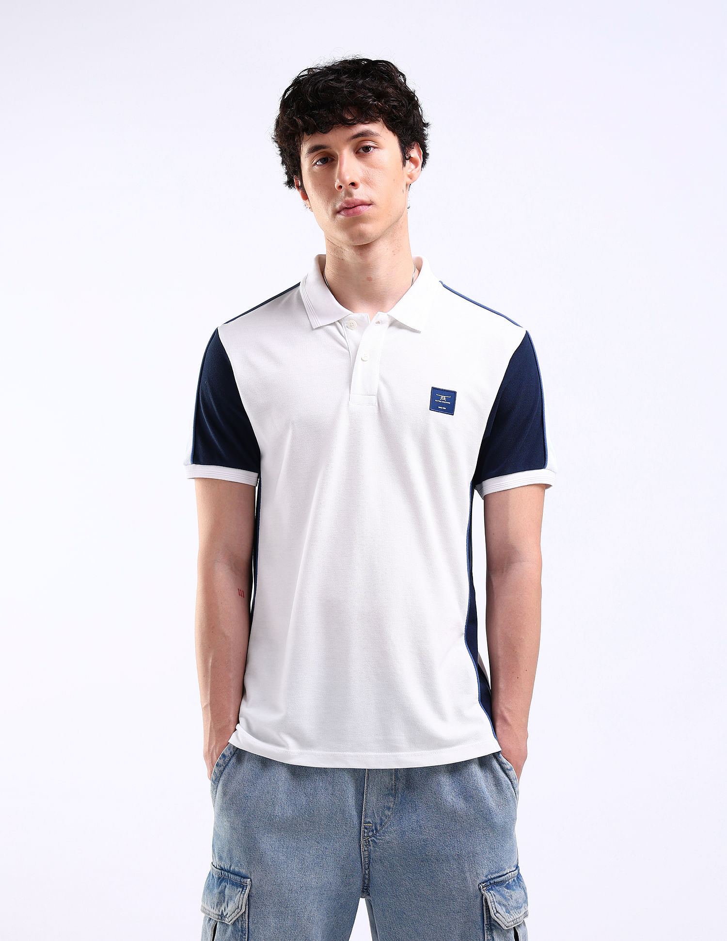 Flying Machine Colour Block Regular Fit Polo Shirt