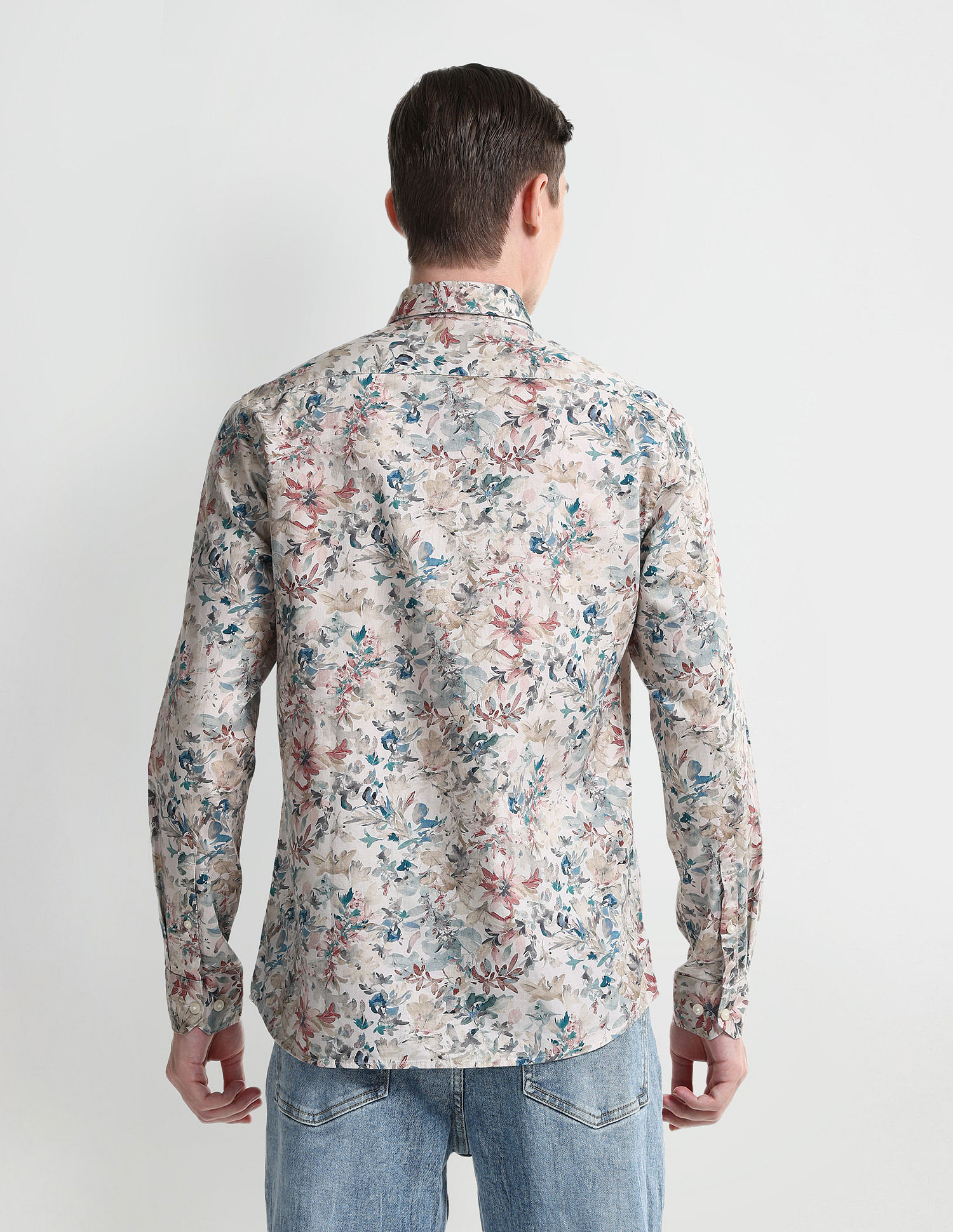 Arrow Sport Floral Print Satin Shirt