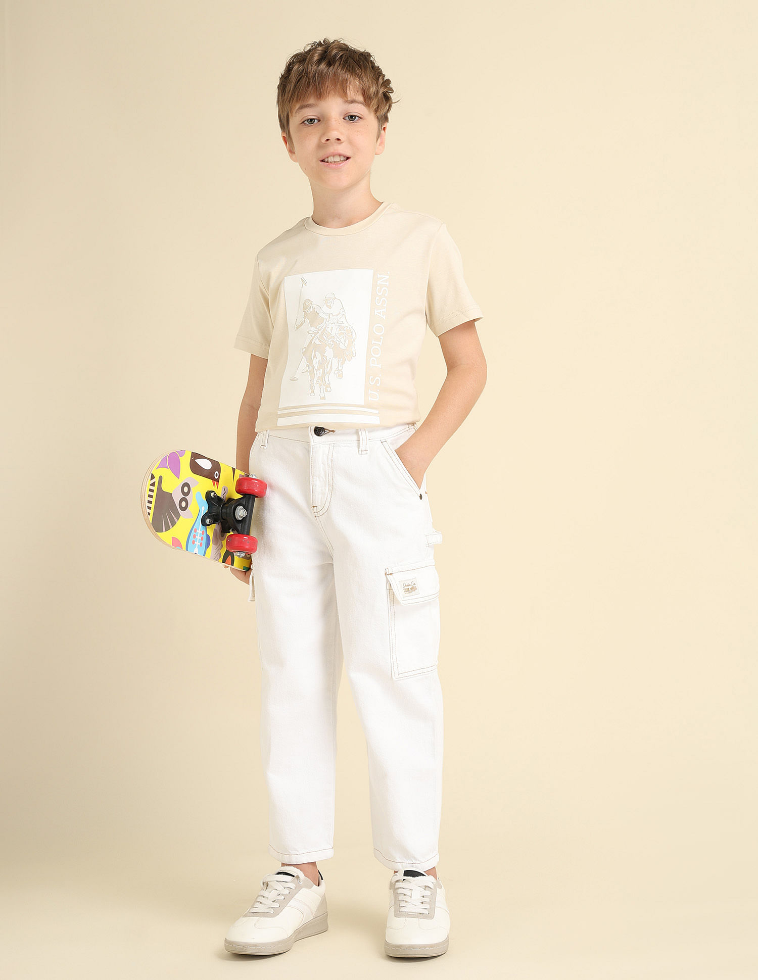 U.S. Polo Assn. Kids Boys Mid Rise Baggy Fit Jeans