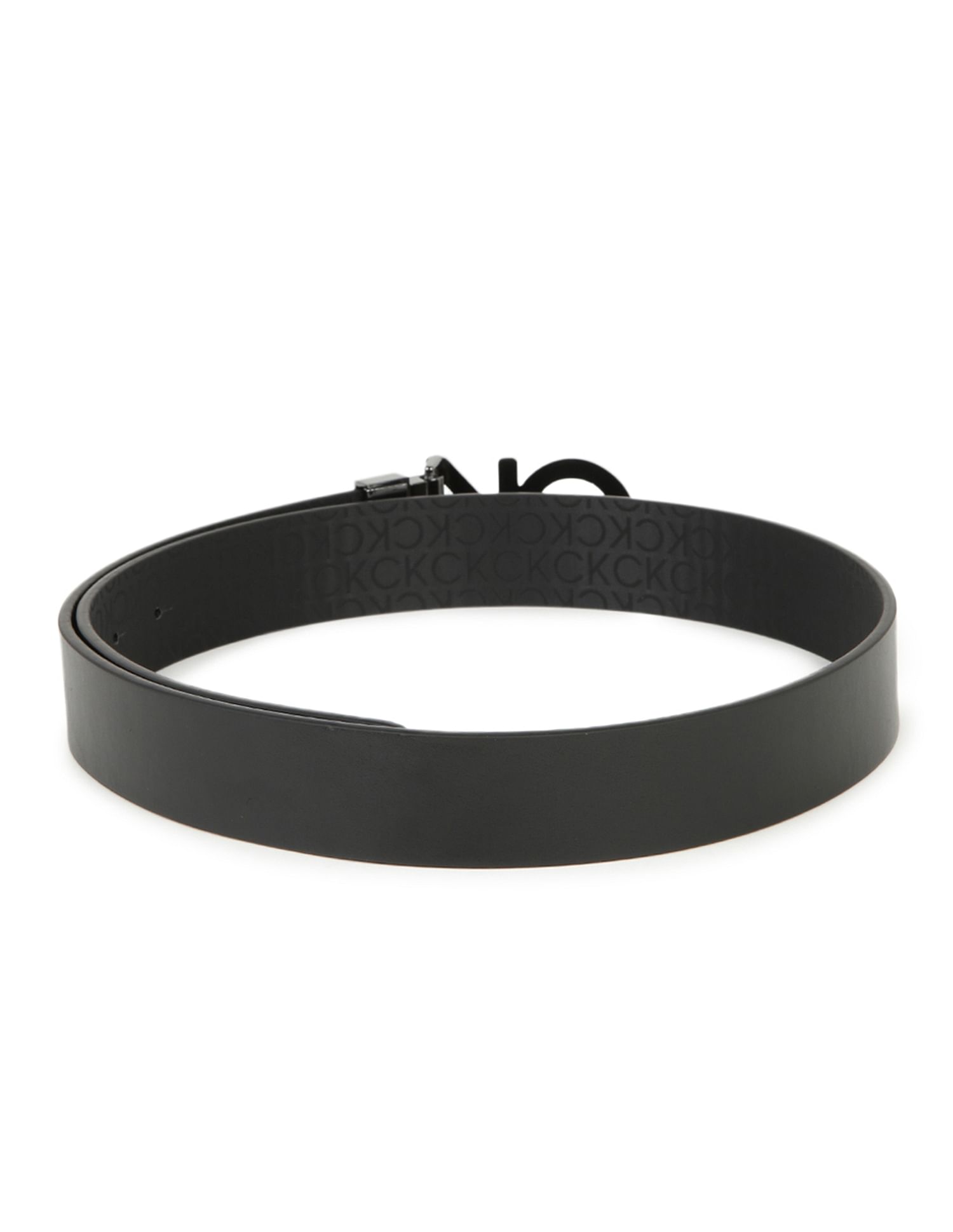 Calvin Klein Monogram Buckle Reversible Leather Belt