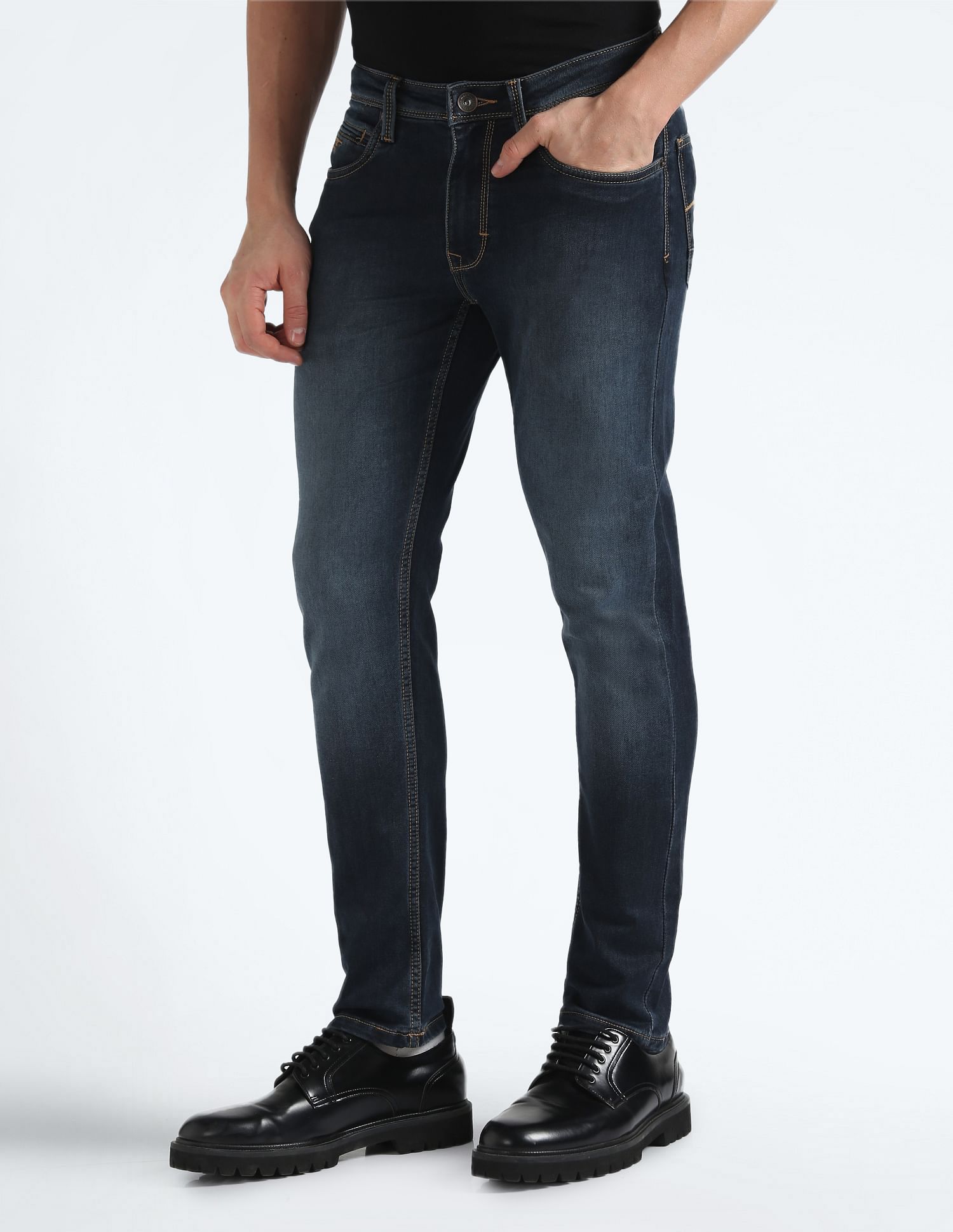 Flying Machine Mid Rise Stone Wash Jeans