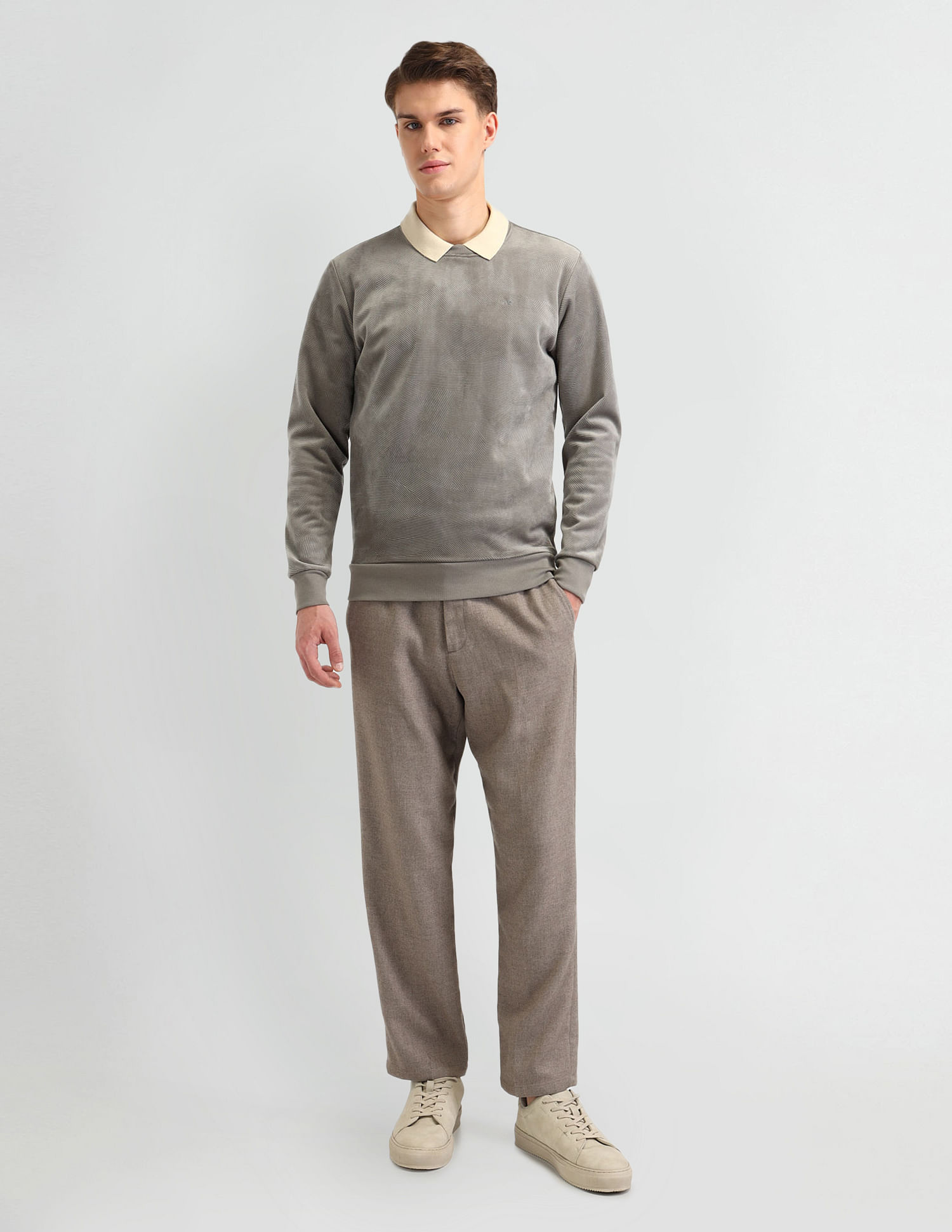 Arrow Textured Regular Fit Sweatshirt
