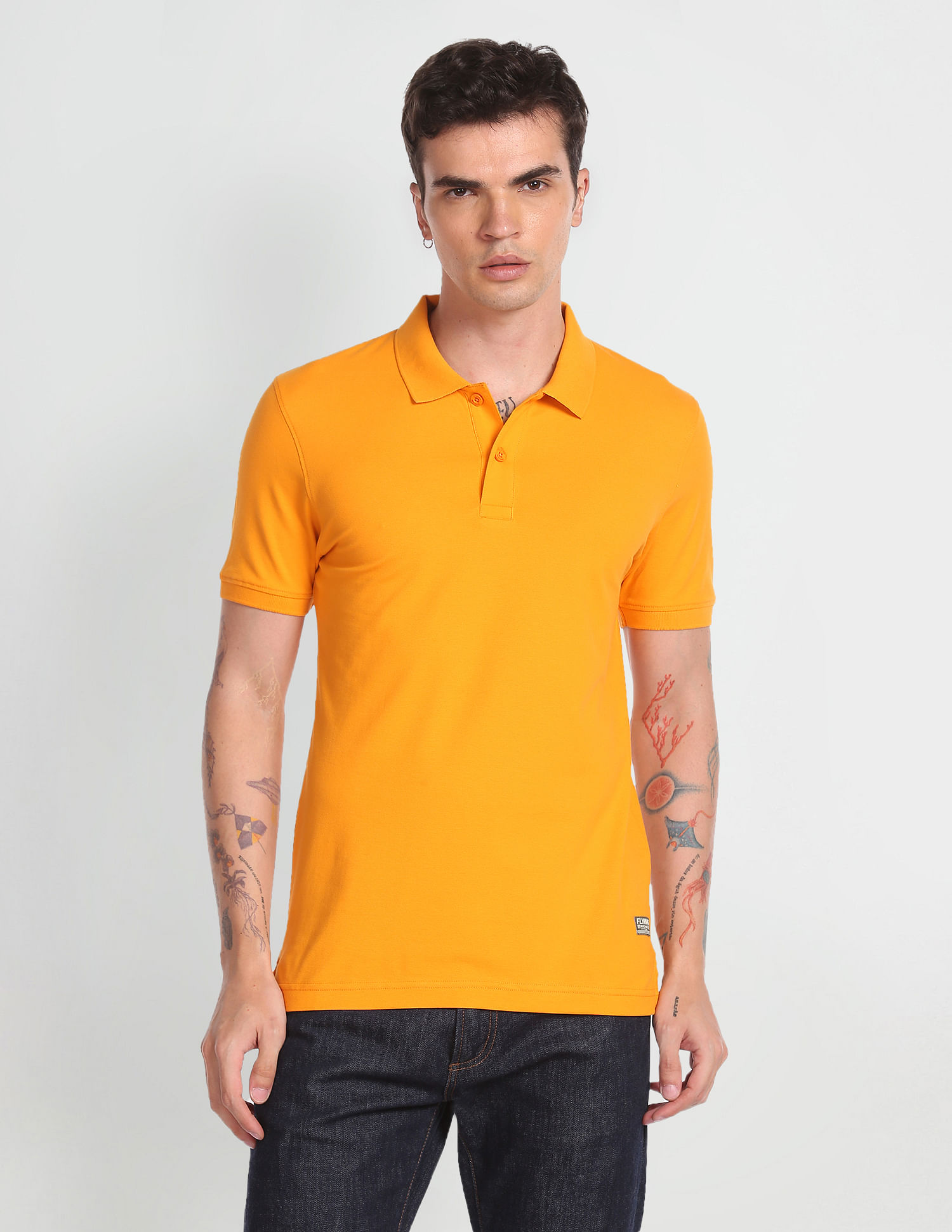 Flying Machine Solid Pique Polo Shirt