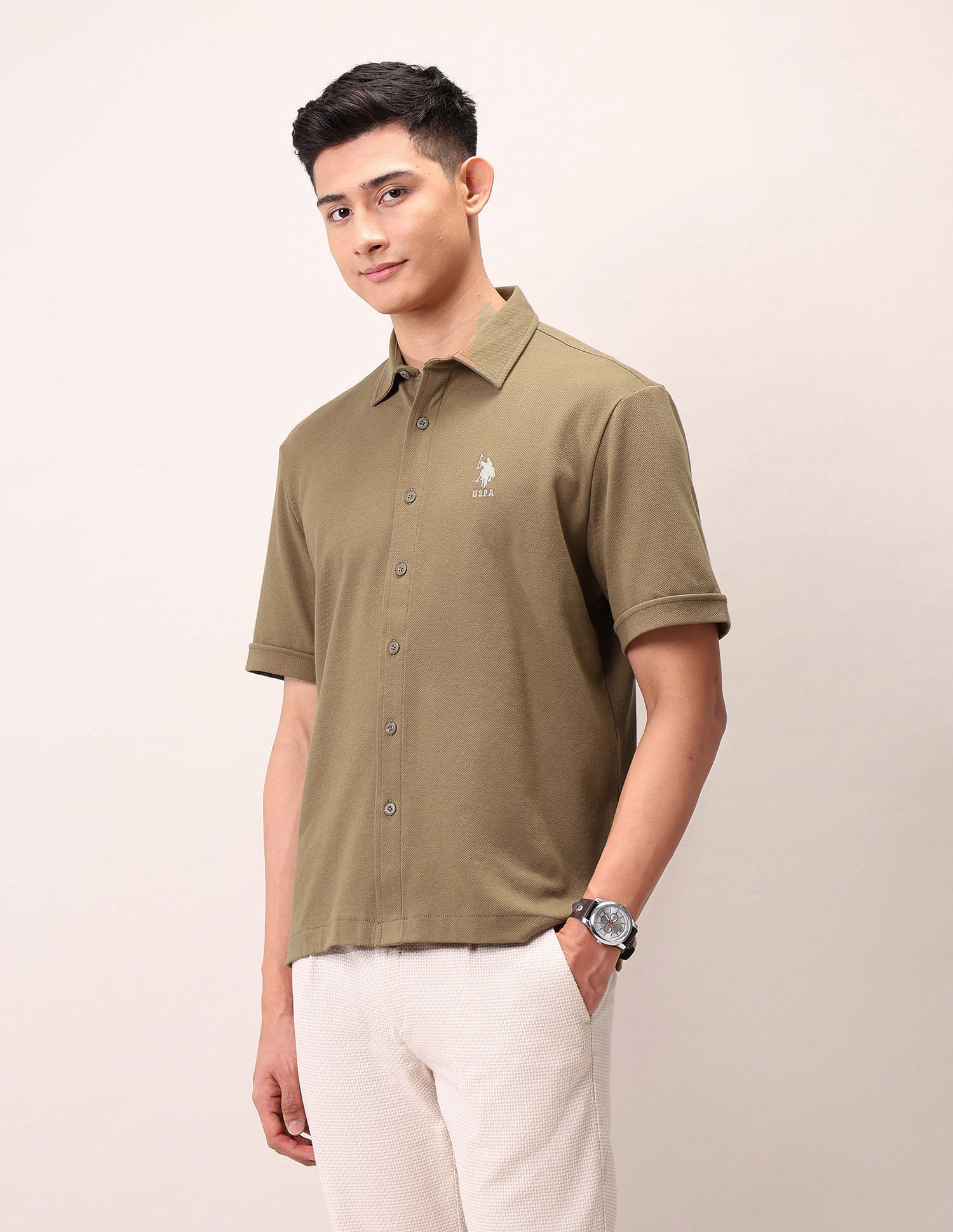 U.S. Polo Assn. Denim Co. Relaxed Fit Pure Cotton Outdoor Shirt