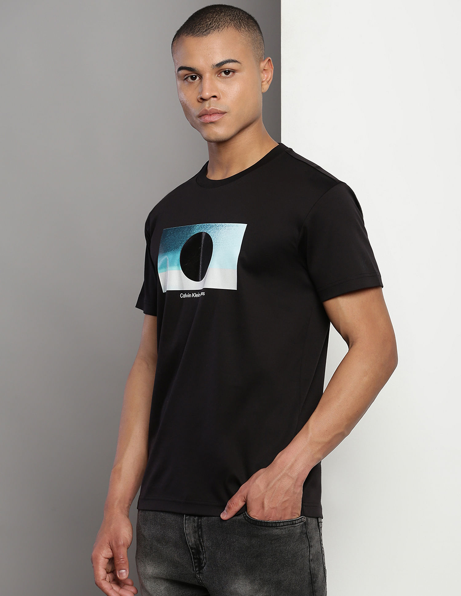 Calvin Klein Cut Out Box Graphic T-Shirt