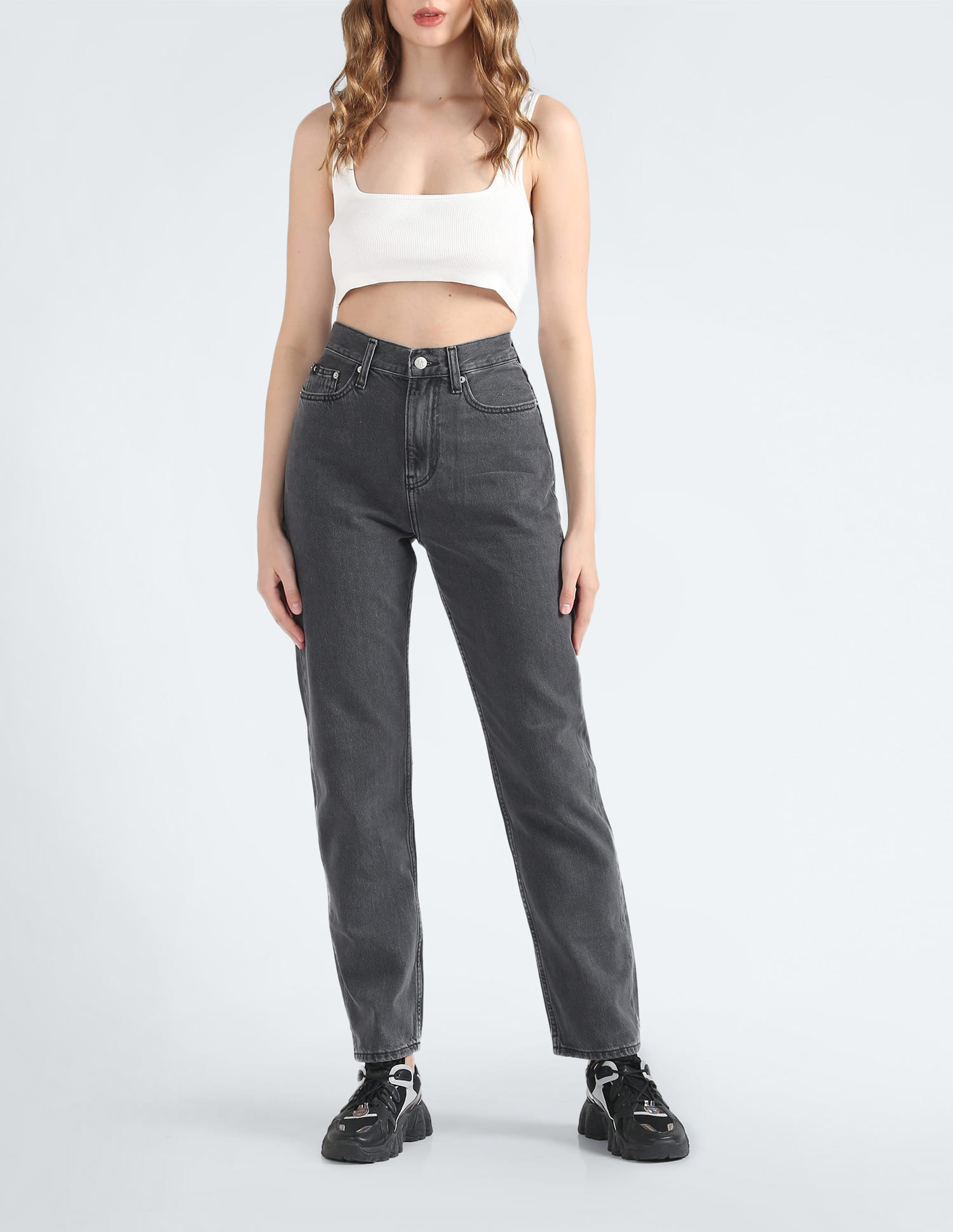 Buy Calvin Klein Jeans High Rise Straight Fit Jeans