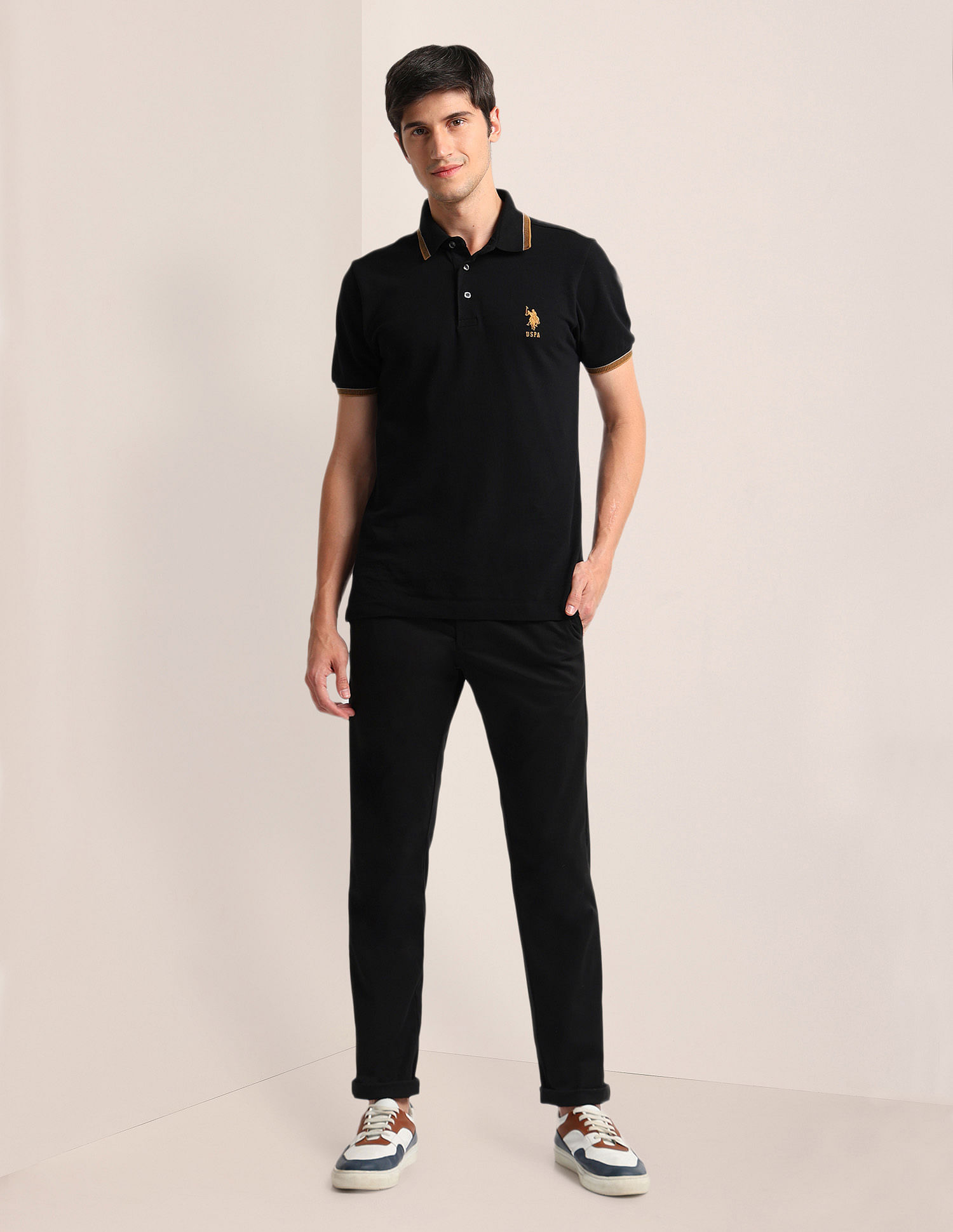 U.S. Polo Assn. Slim Straight Fit Dobby Trousers