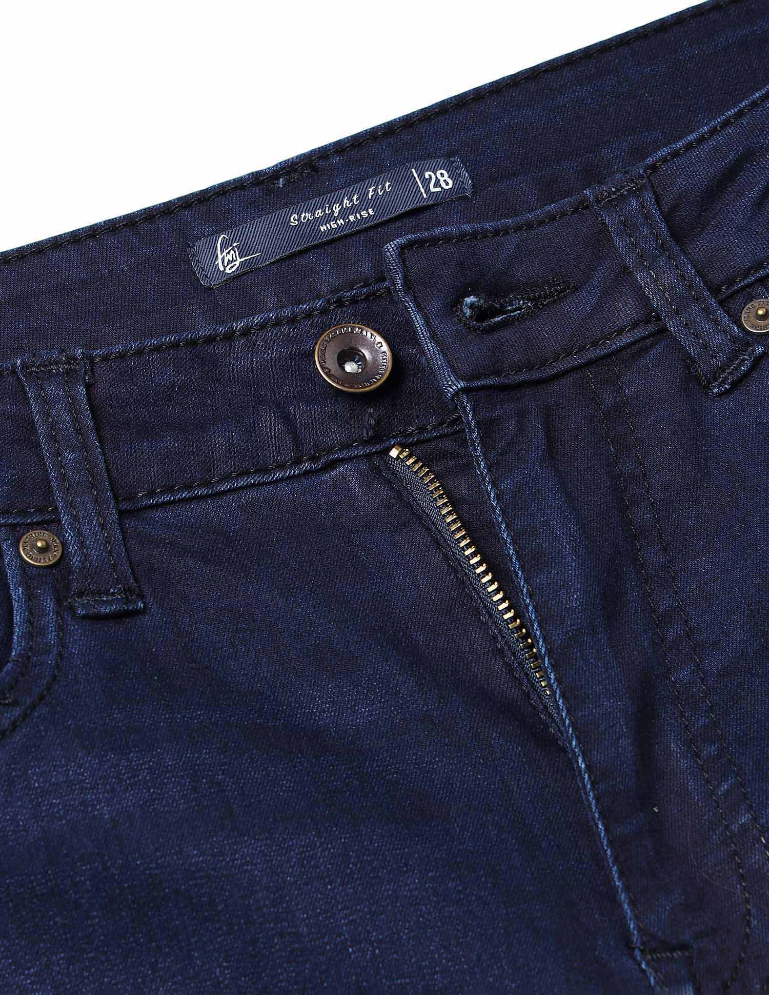 Flying Machine Women High Rise Stone Wash Straight Fit Jeans