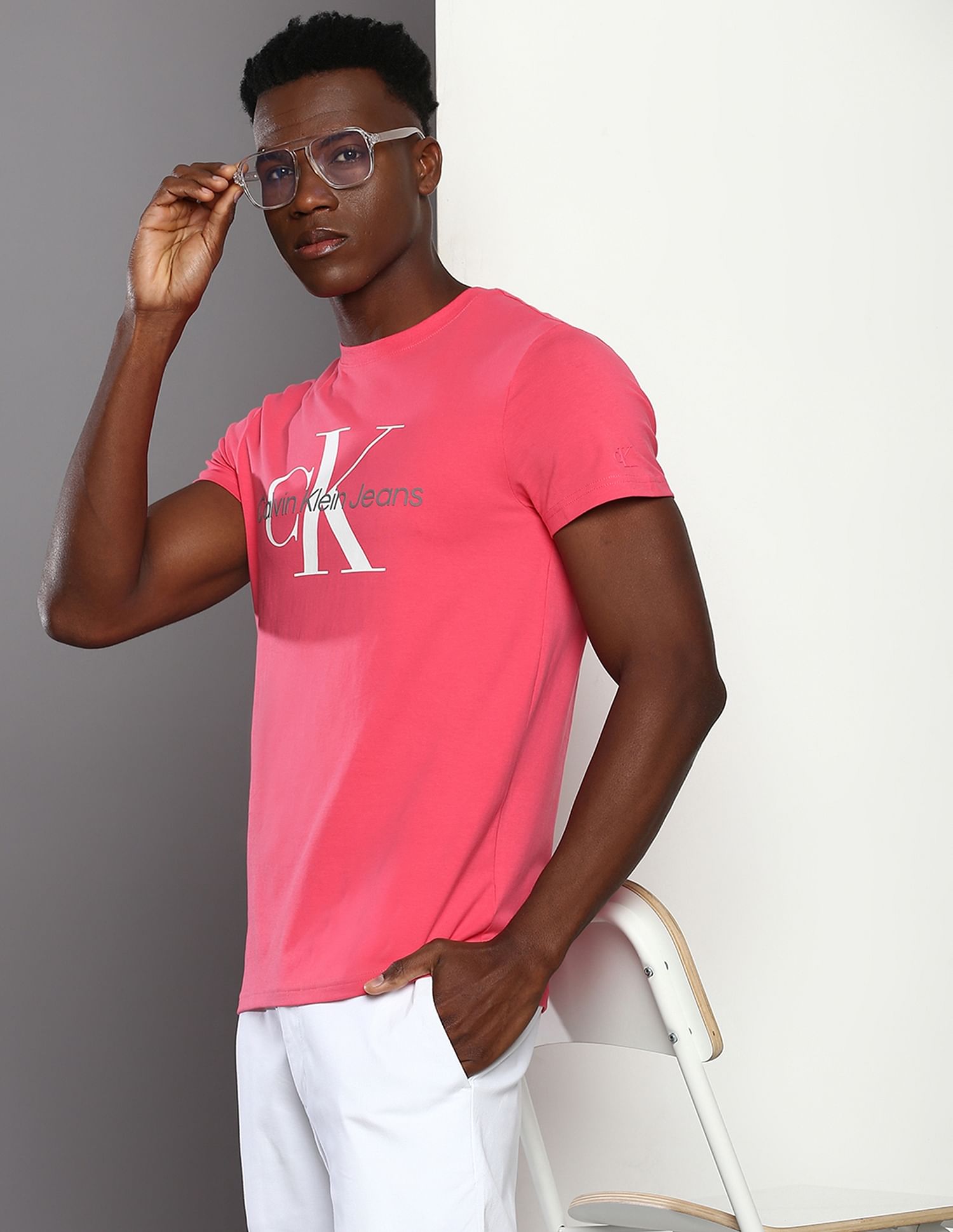 Buy Calvin Klein Brand Print Seasonal T Shirt NNNOW