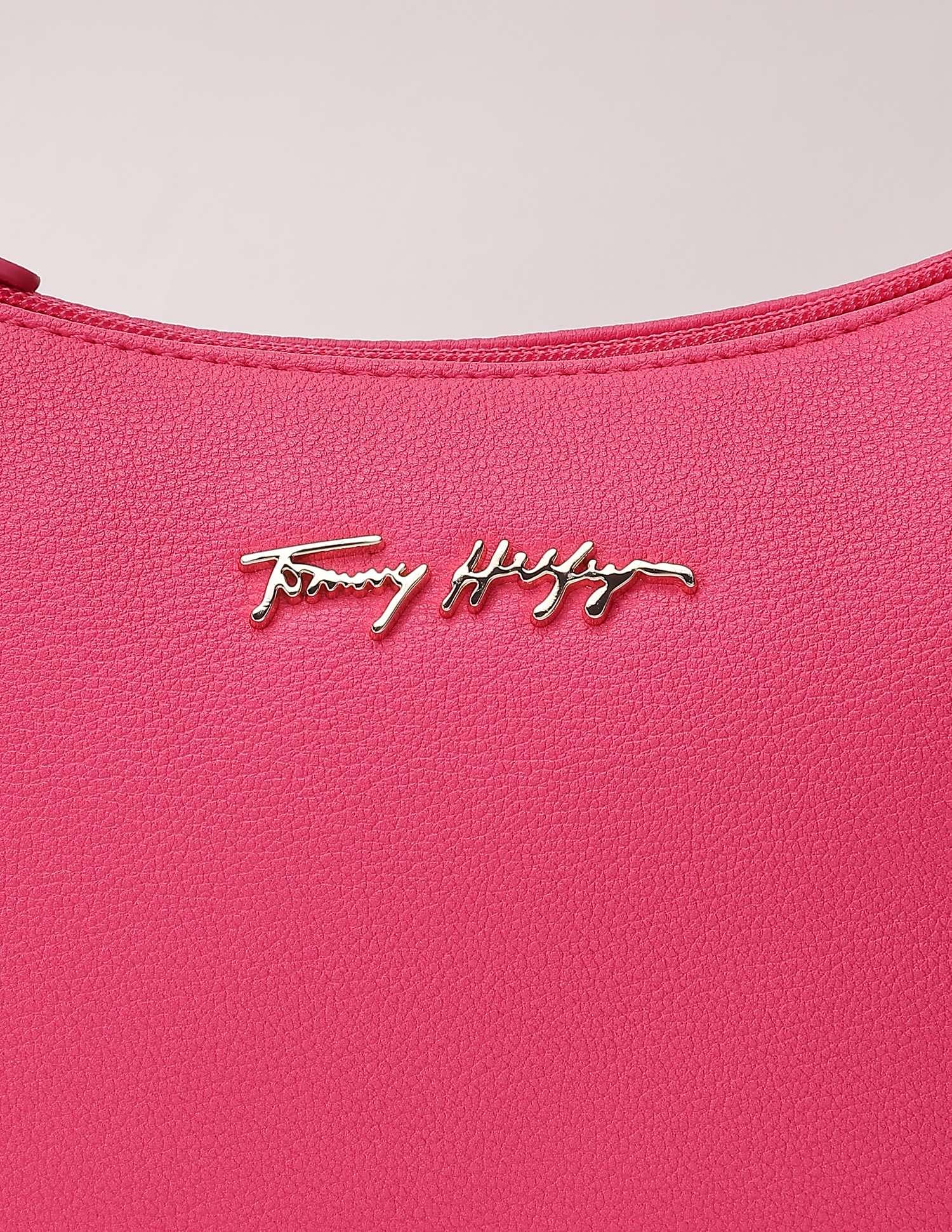 Tommy Hilfiger Solid Pink Pu Shoulder Bag