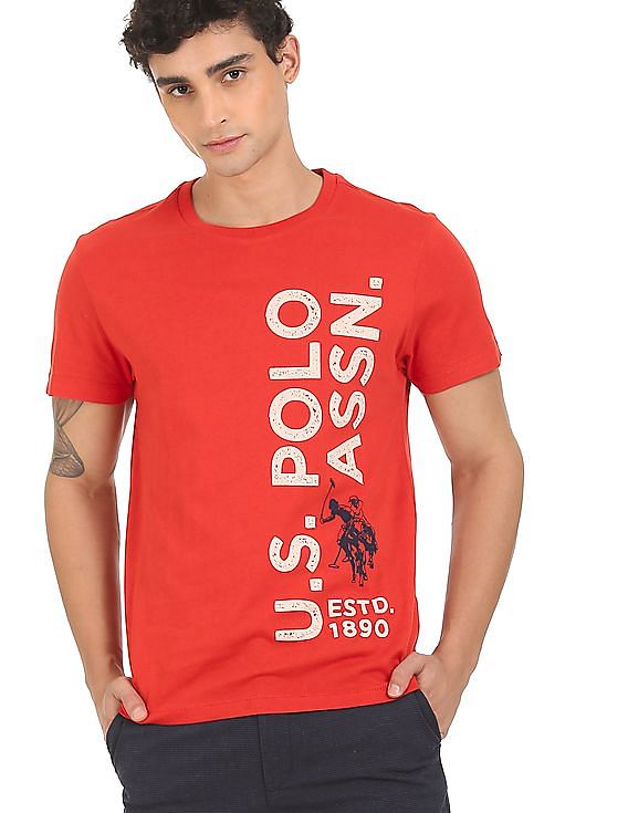 U.S. Polo Assn. Denim Co. Crew Neck Cotton Brand Print T-Shirt