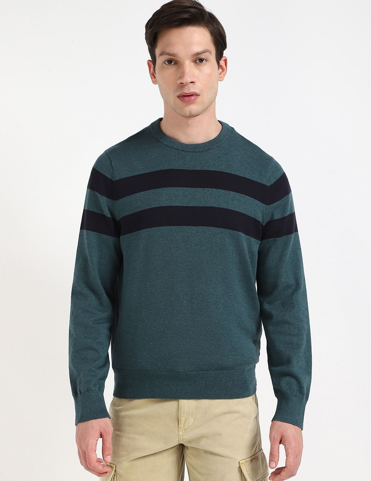 Tommy Hilfiger Striped Regular-Fit Cotton Sweater