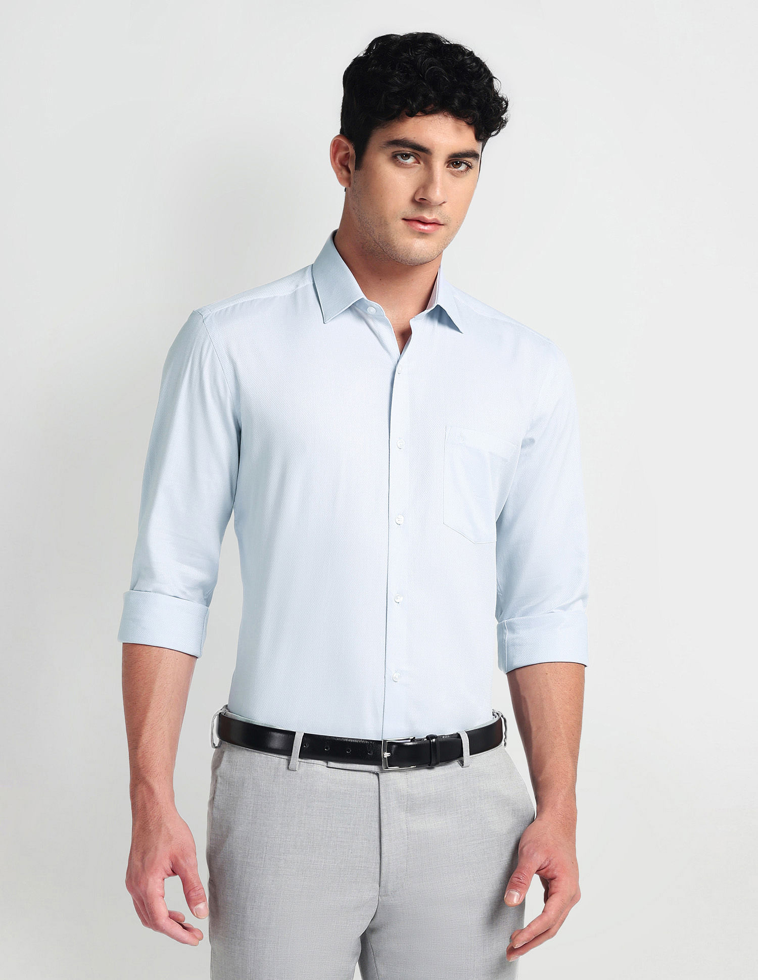 Arrow Pure Cotton Solid Dobby Shirt