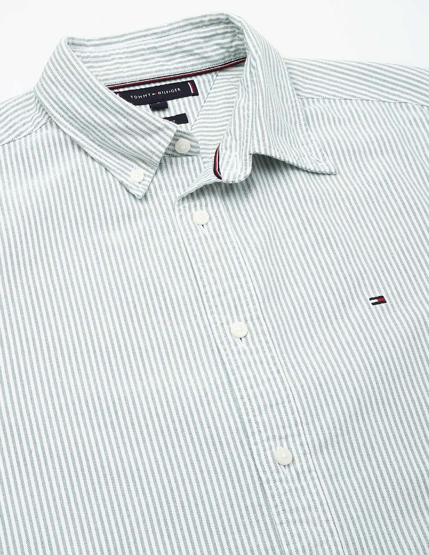 Tommy Hilfiger Striped Regular-Fit Oxford Woven Shirt