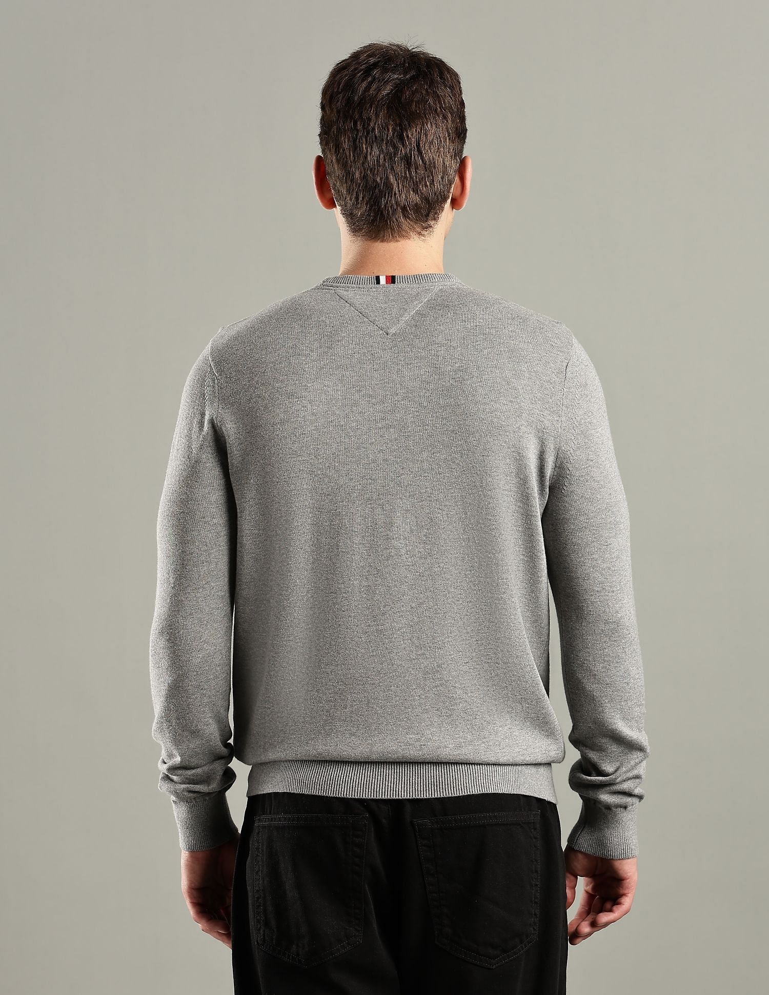 Tommy Hilfiger Solid Regular-Fit Cotton Sweater