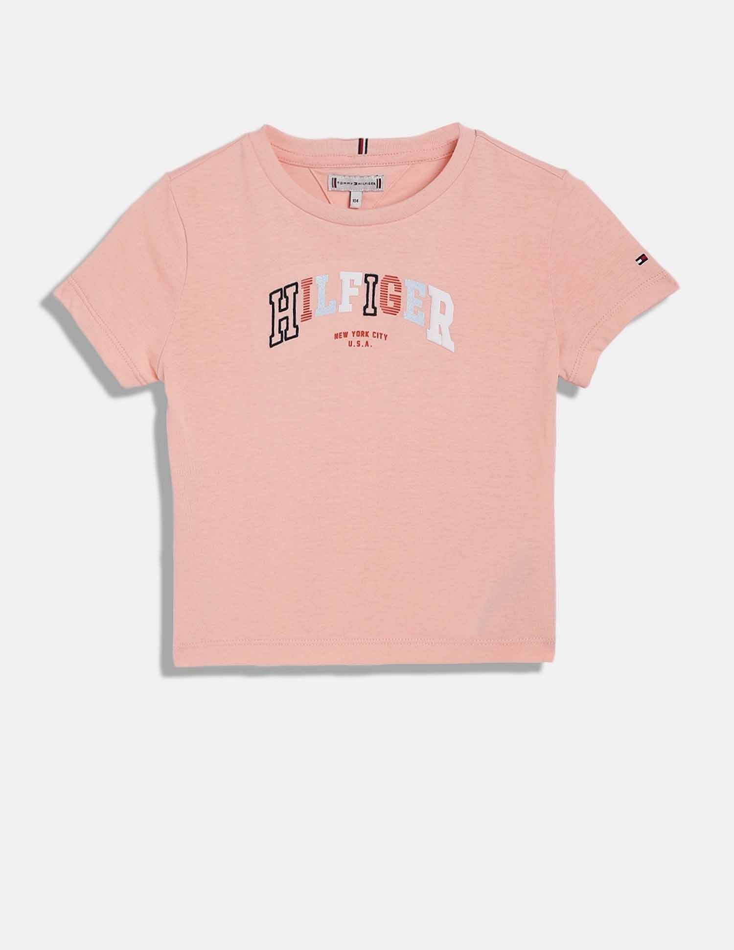 Tommy Hilfiger Kids Girls Logo Regular-Fit Cotton T-Shirt