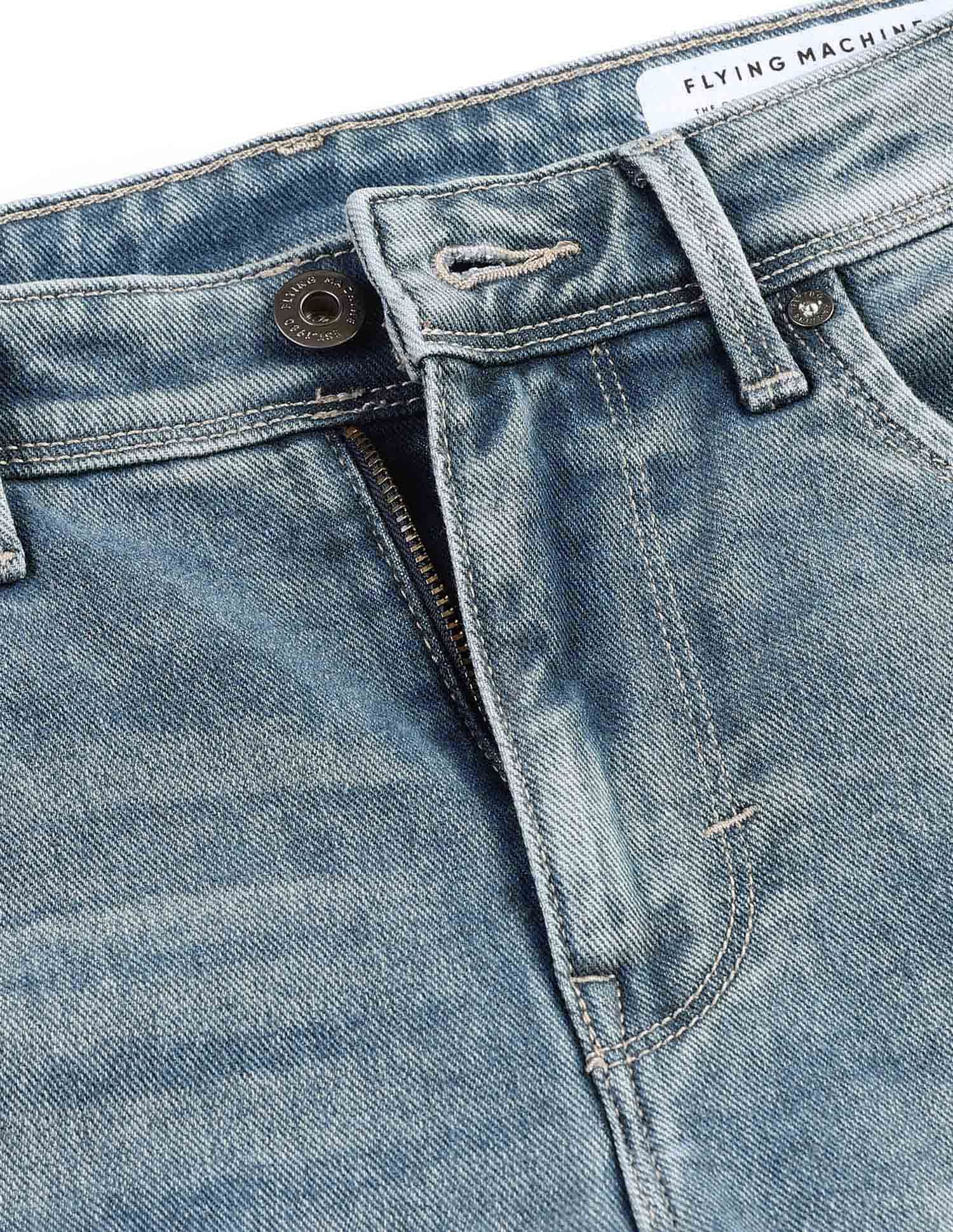 Flying Machine Slash Slim Tapered Fit Stone Washed Jeans