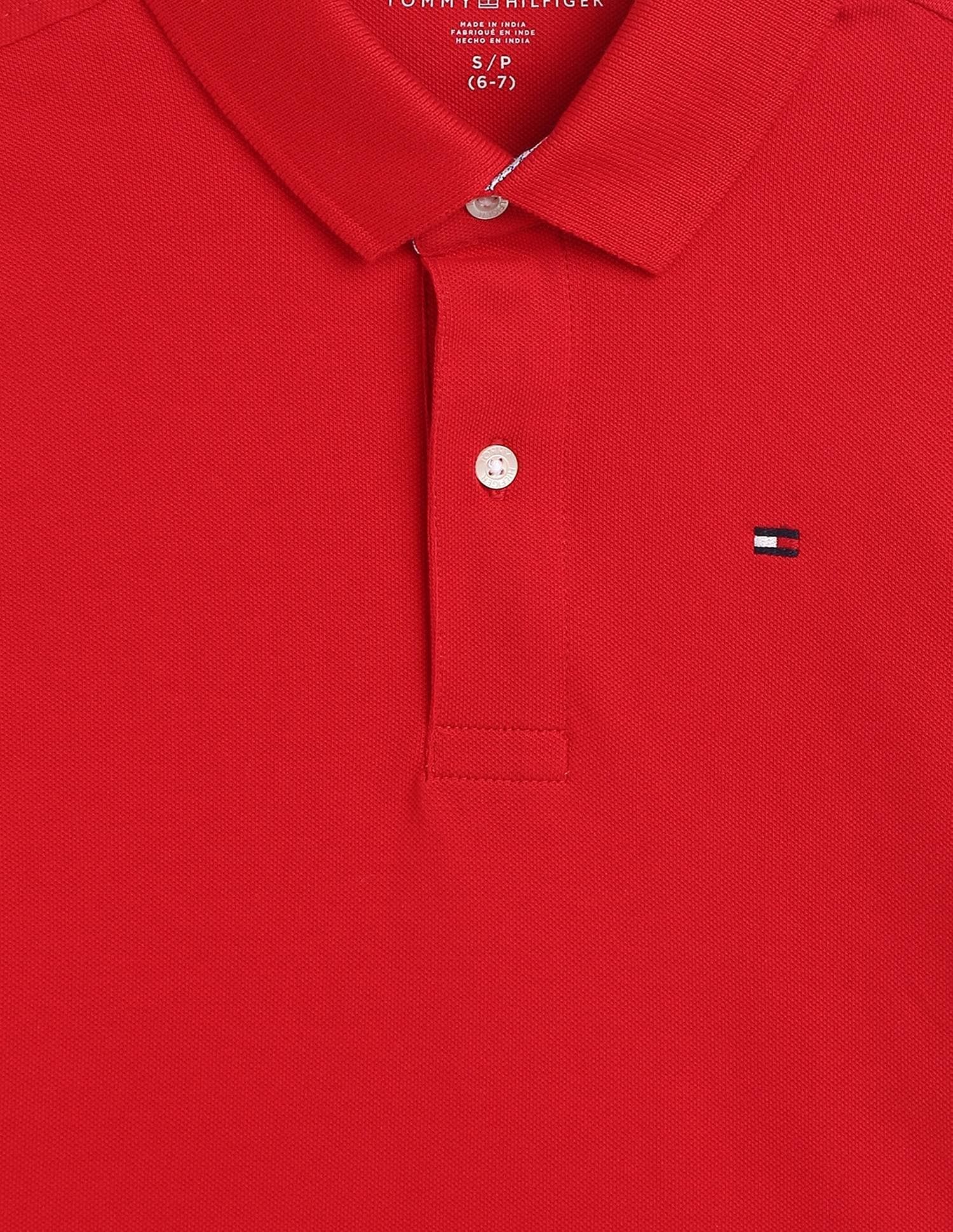 Tommy Hilfiger Kids Boys Solid Regular-Fit Cotton Polo T-Shirt