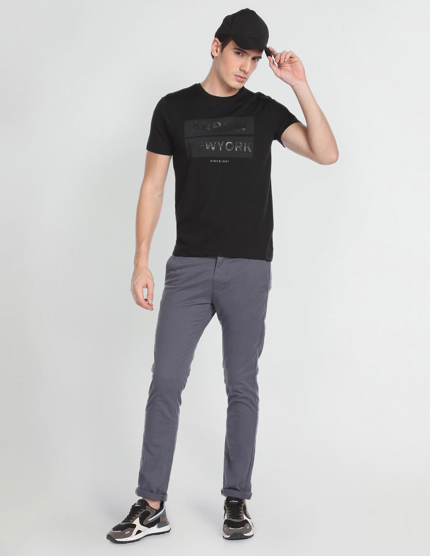 Arrow Newyork Silicone Print Crew Neck T-Shirt