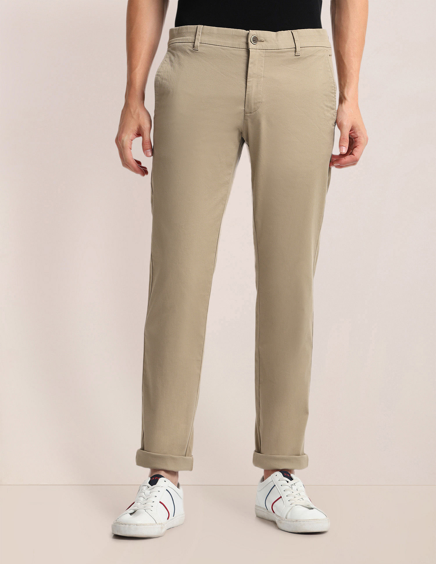 U.S. Polo Assn. Slim Straight Fit Dobby Trousers