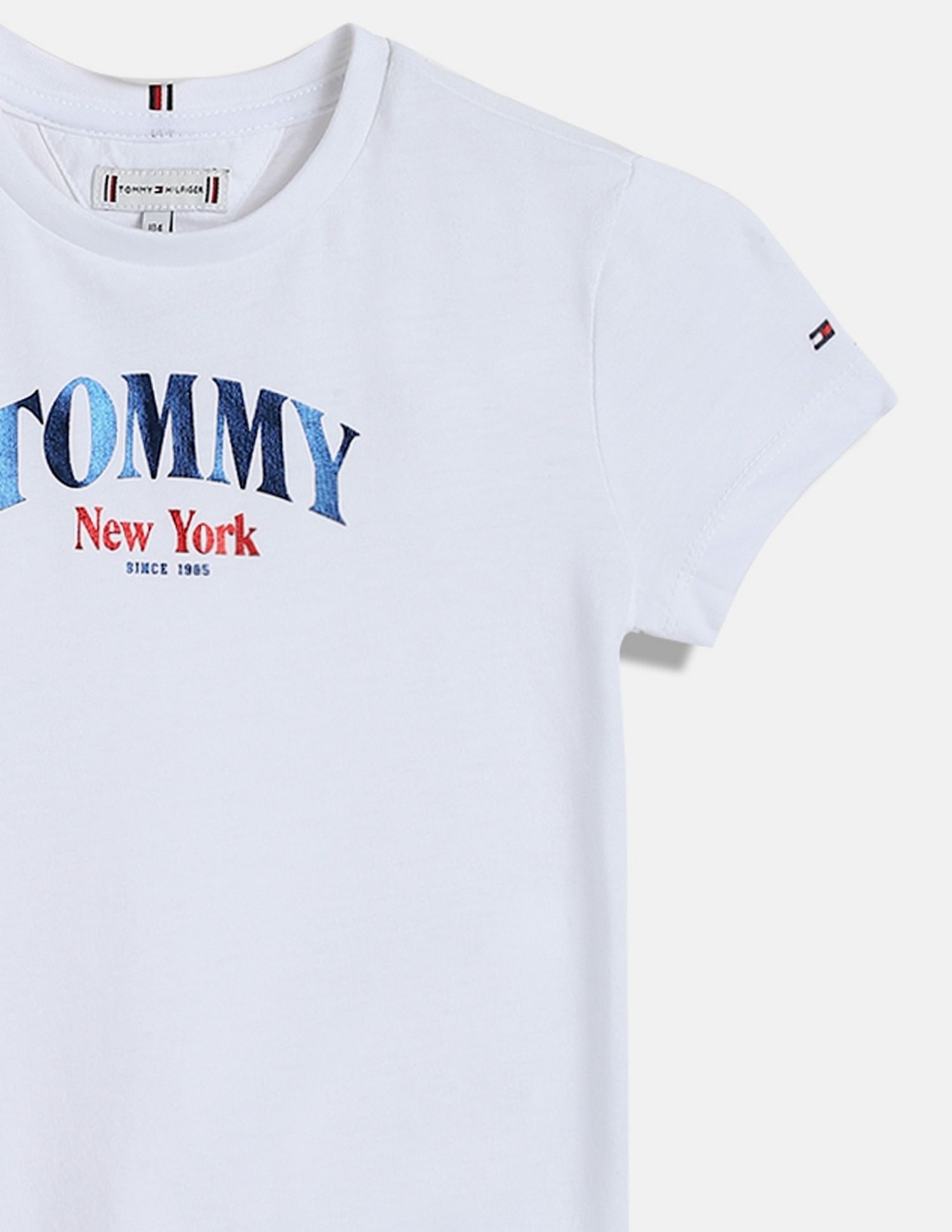 Tommy Hilfiger Kids Girls Logo Regular-Fit Cotton T-Shirt