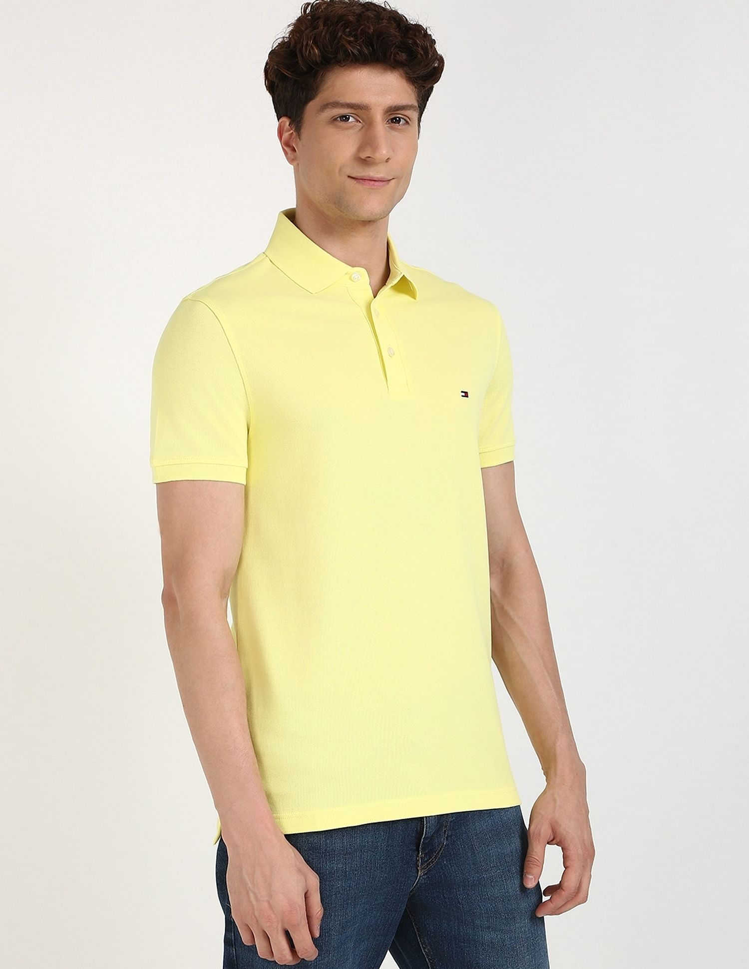 Tommy Hilfiger Solid Slim-Fit Cotton Polo Shirt